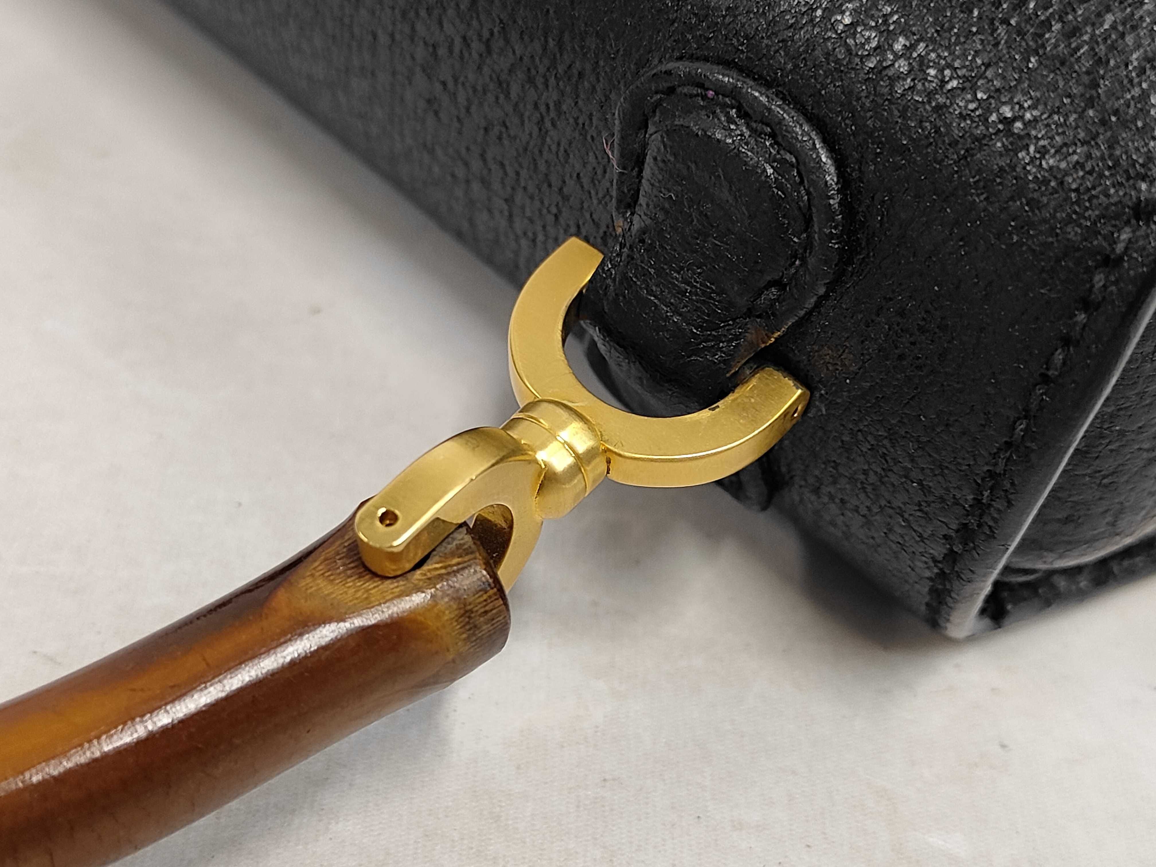 Bamboo Leather 2-Way Handbag with Shoulder Strap 000 46 0188 Handbag — view 6