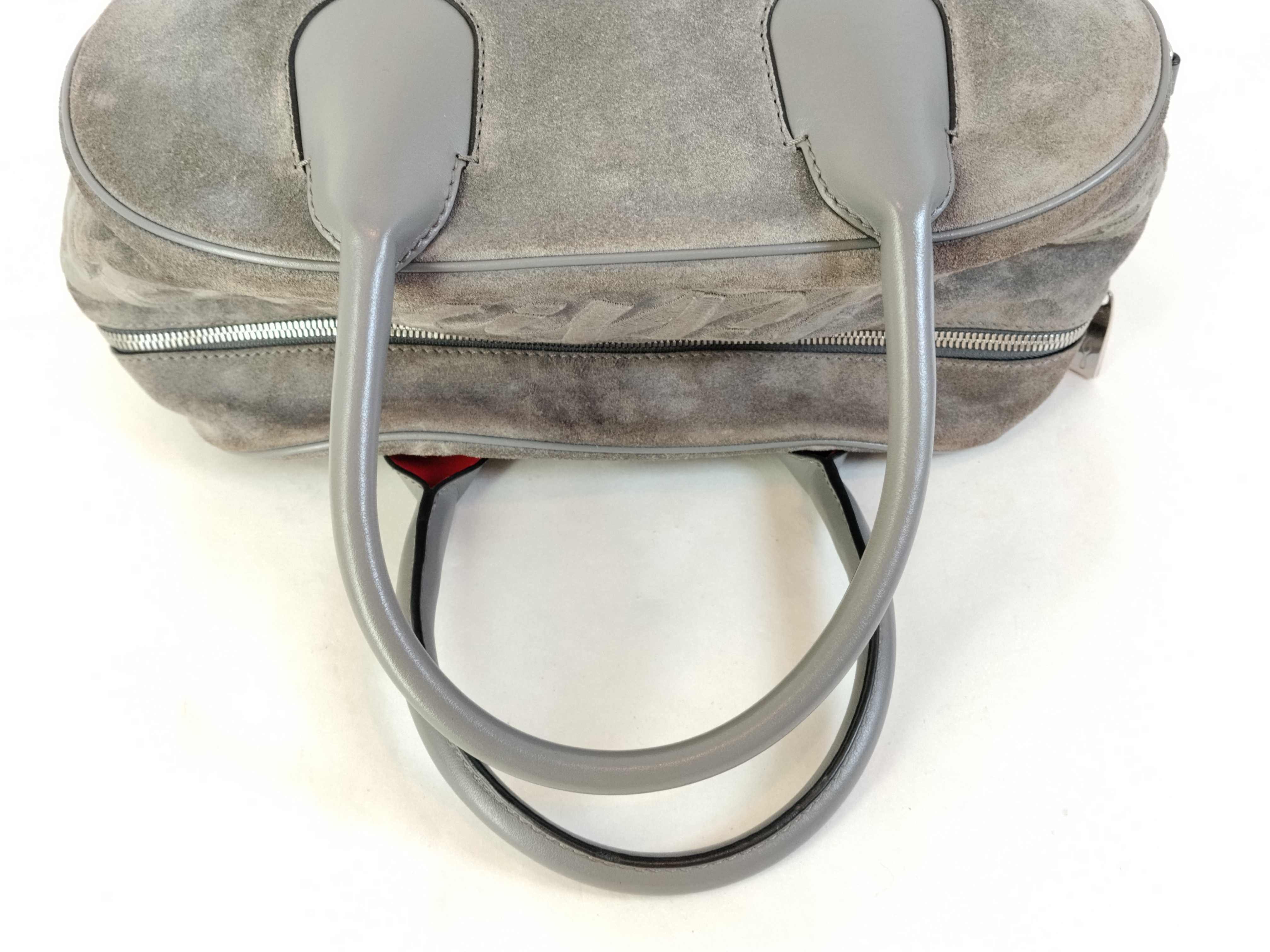2-way Shoulder Bag Boston Suede Gray Handbag — view 3