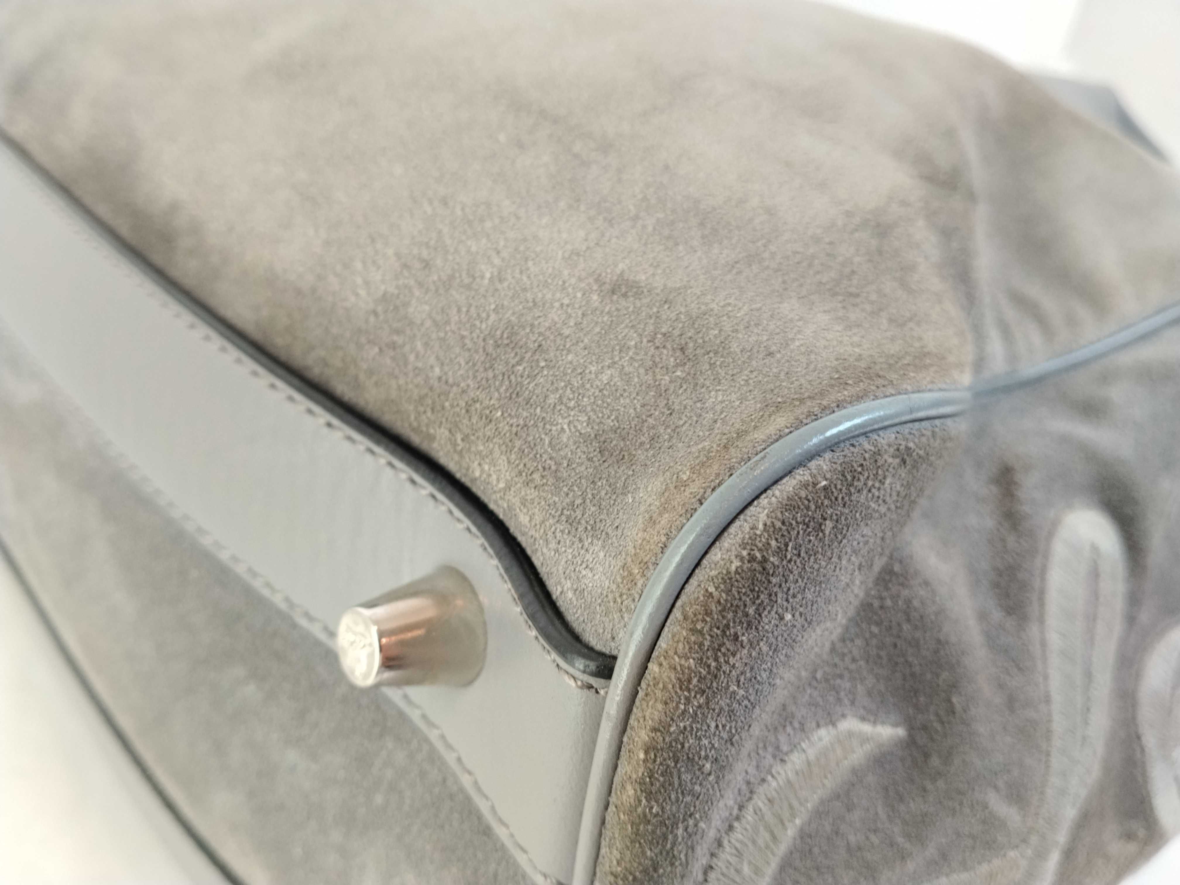 2-way Shoulder Bag Boston Suede Gray Handbag — view 7