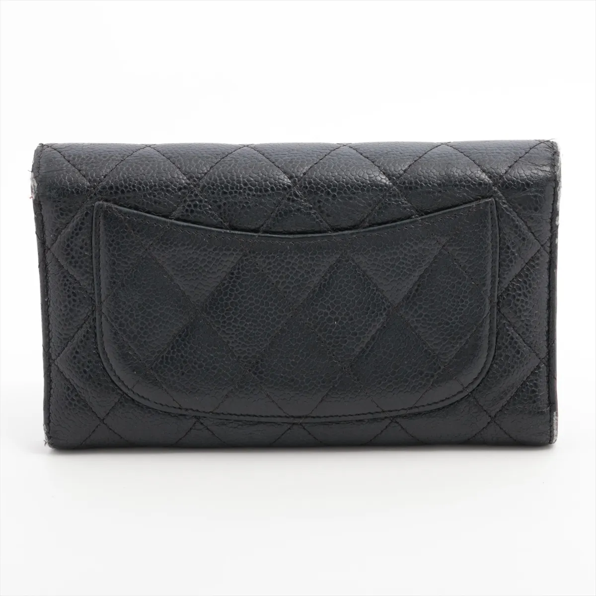 Matelasse caviar skin long wallet black gold hardware 16201772 — view 2