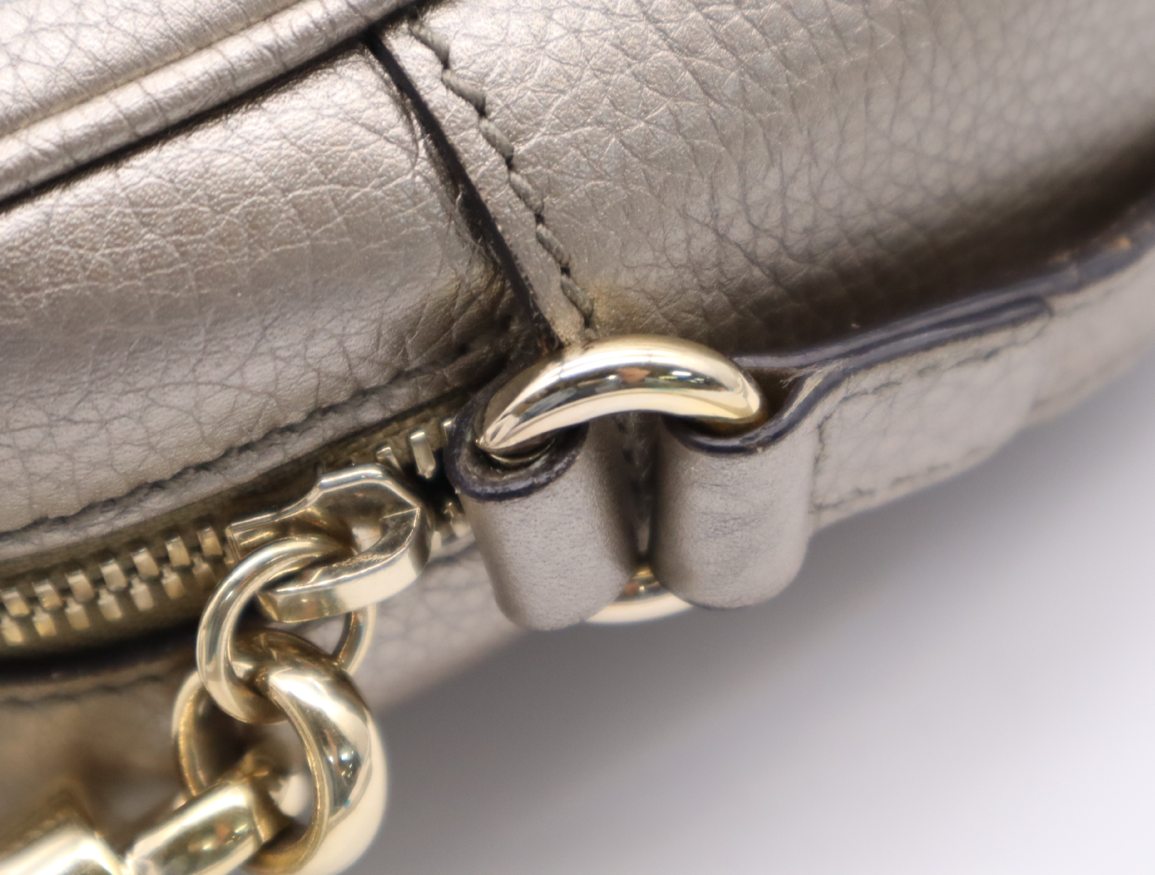 308364 Leather Soho Champagne Gold Shoulder Bag with Dust Bag — view 11