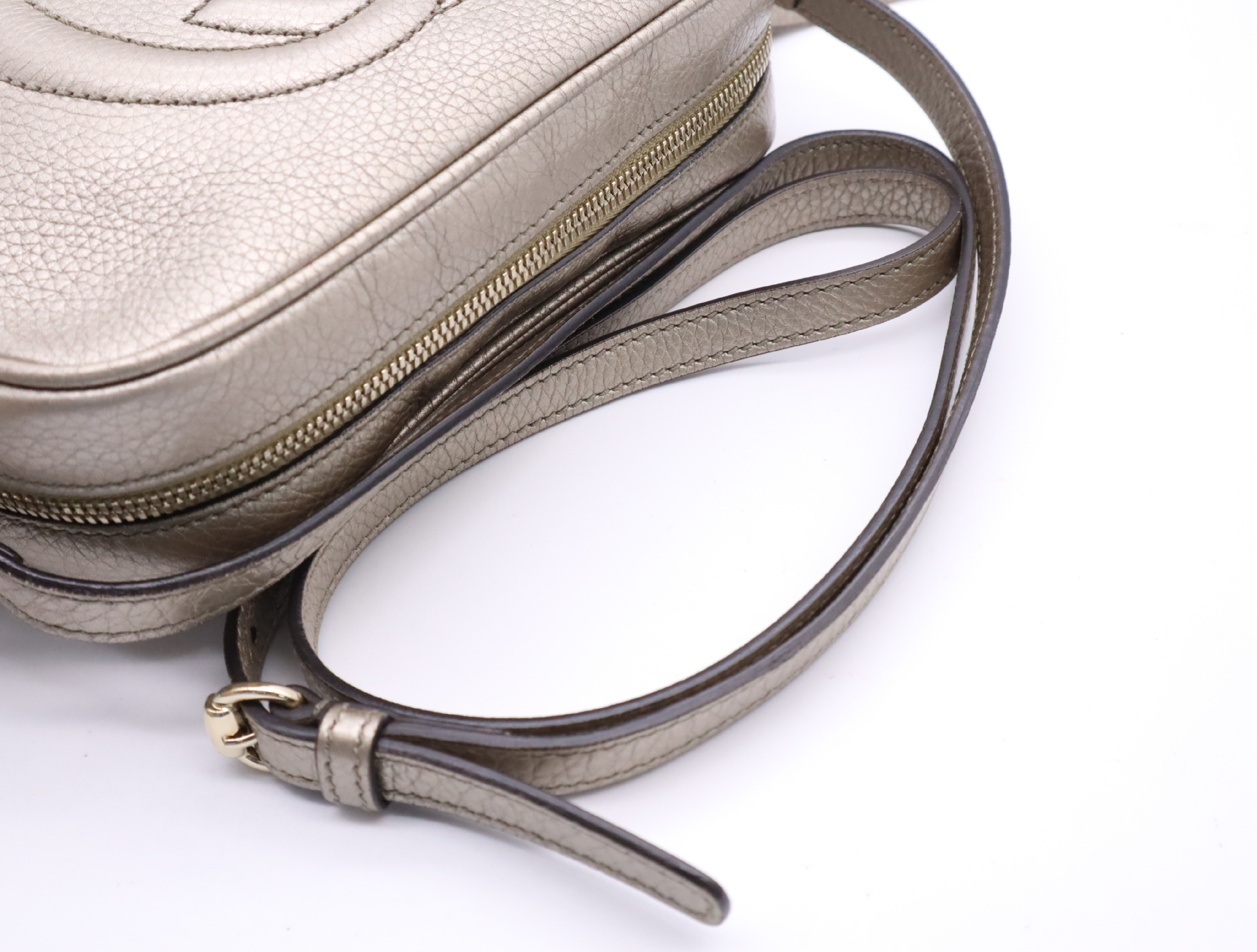 308364 Leather Soho Champagne Gold Shoulder Bag with Dust Bag — view 12