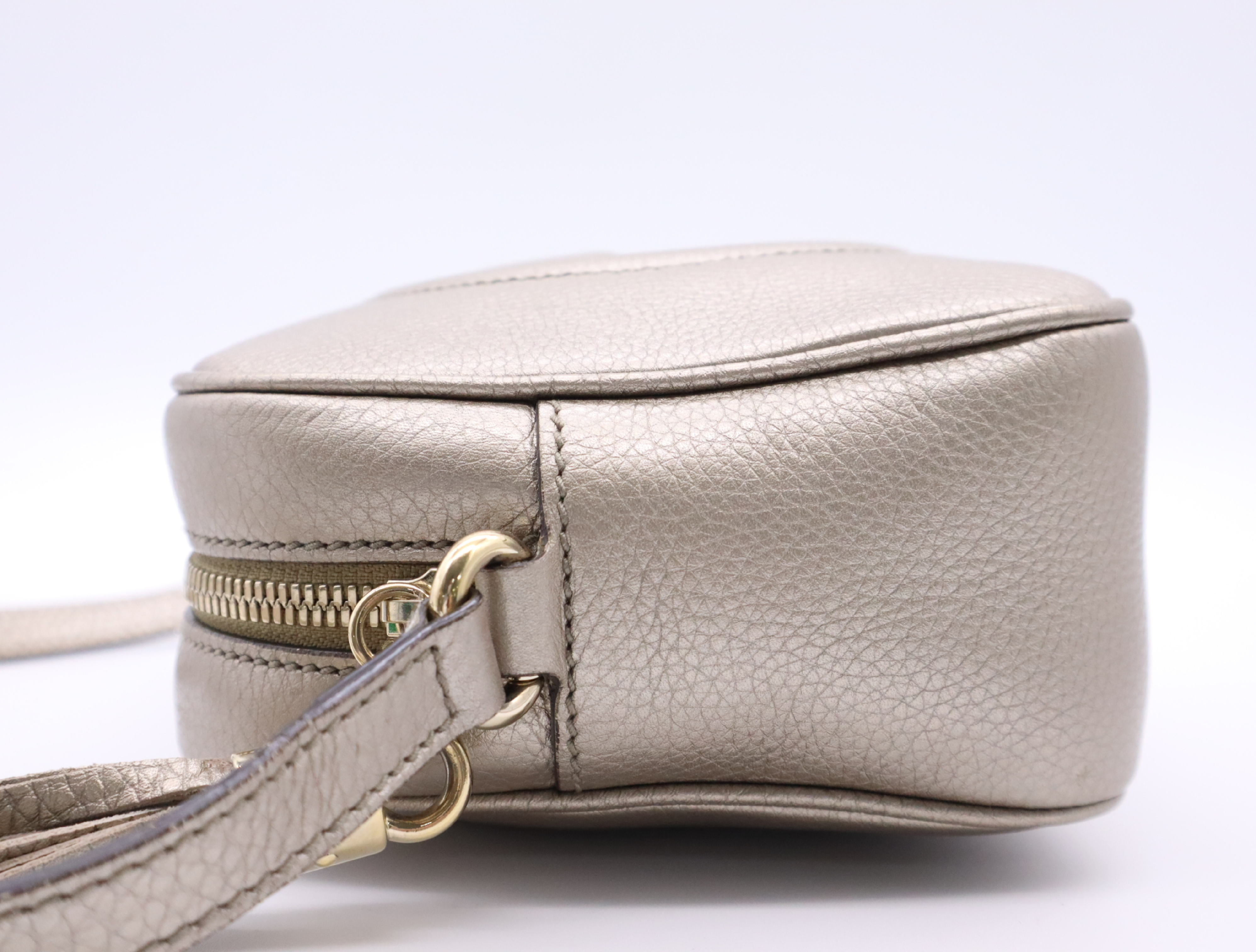 308364 Leather Soho Champagne Gold Shoulder Bag with Dust Bag — view 3