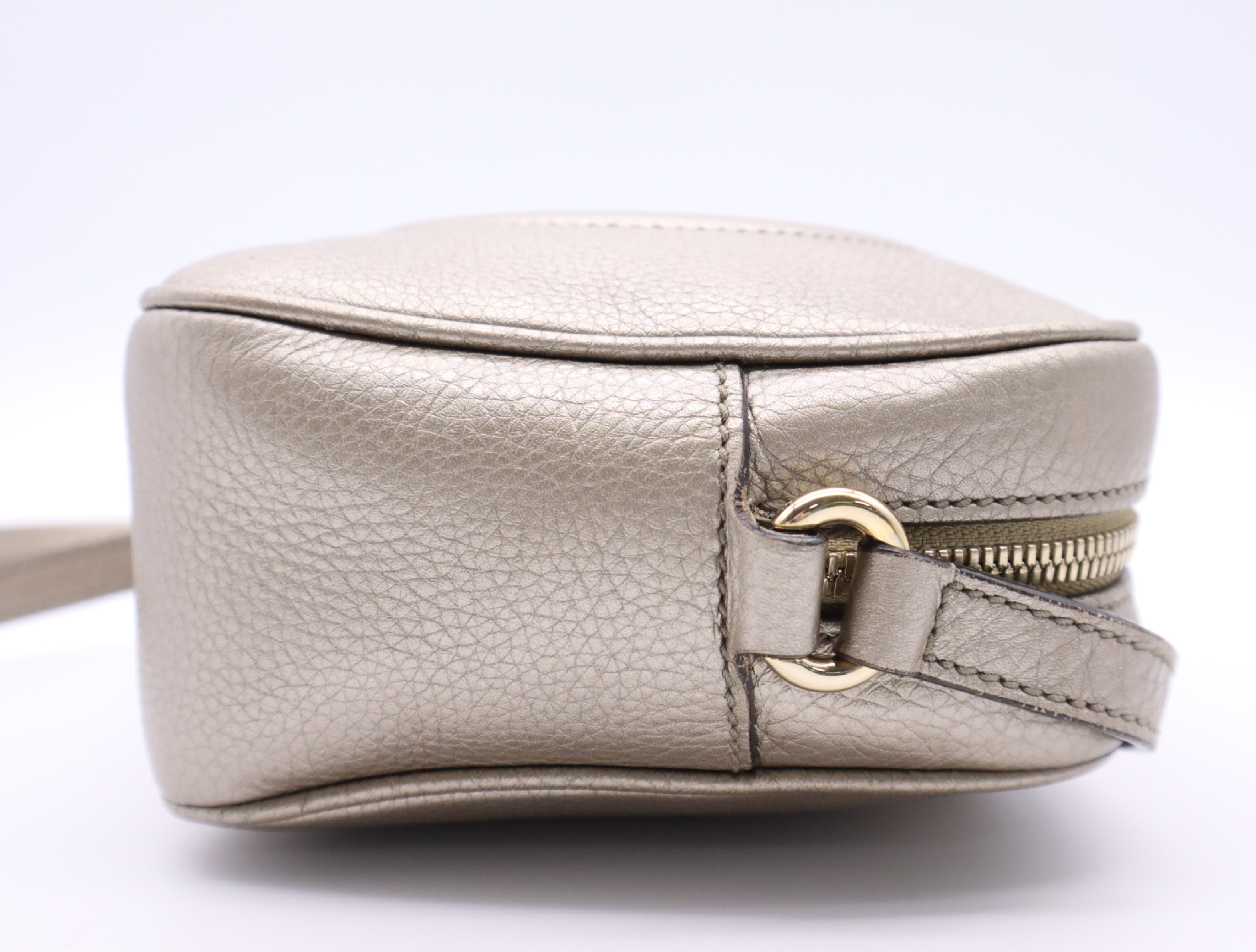 308364 Leather Soho Champagne Gold Shoulder Bag with Dust Bag — view 5