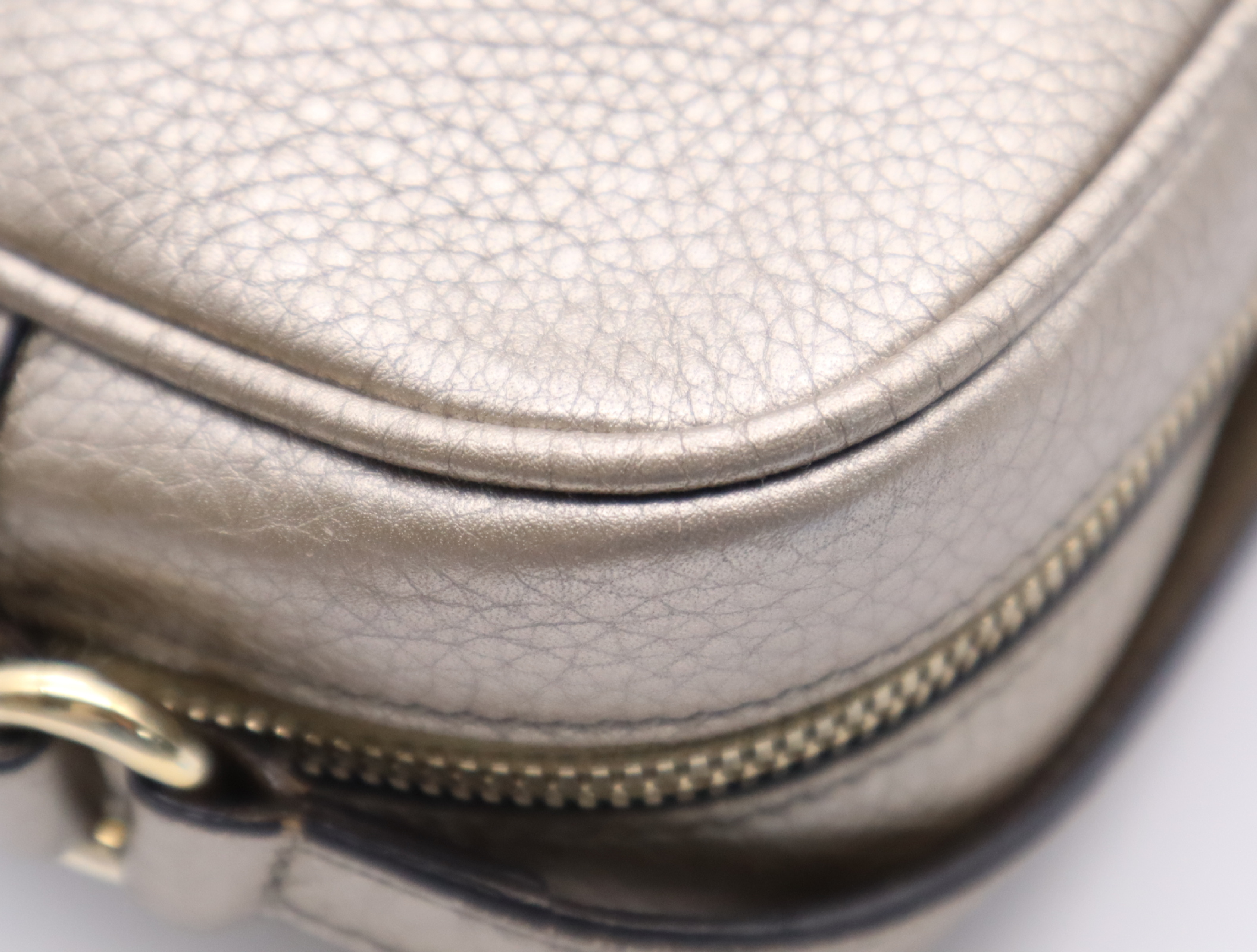 308364 Leather Soho Champagne Gold Shoulder Bag with Dust Bag — view 9
