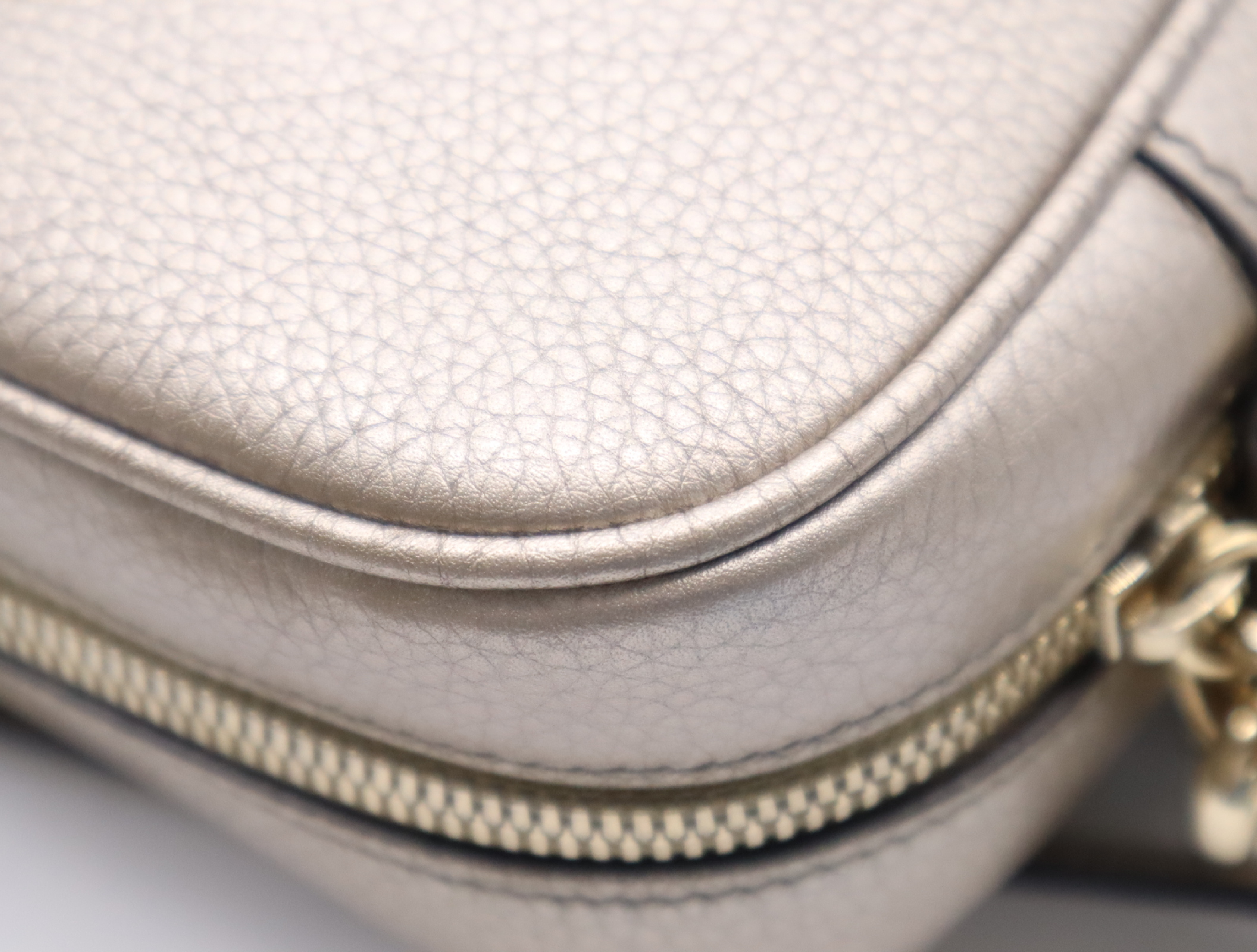 308364 Leather Soho Champagne Gold Shoulder Bag with Dust Bag — view 10
