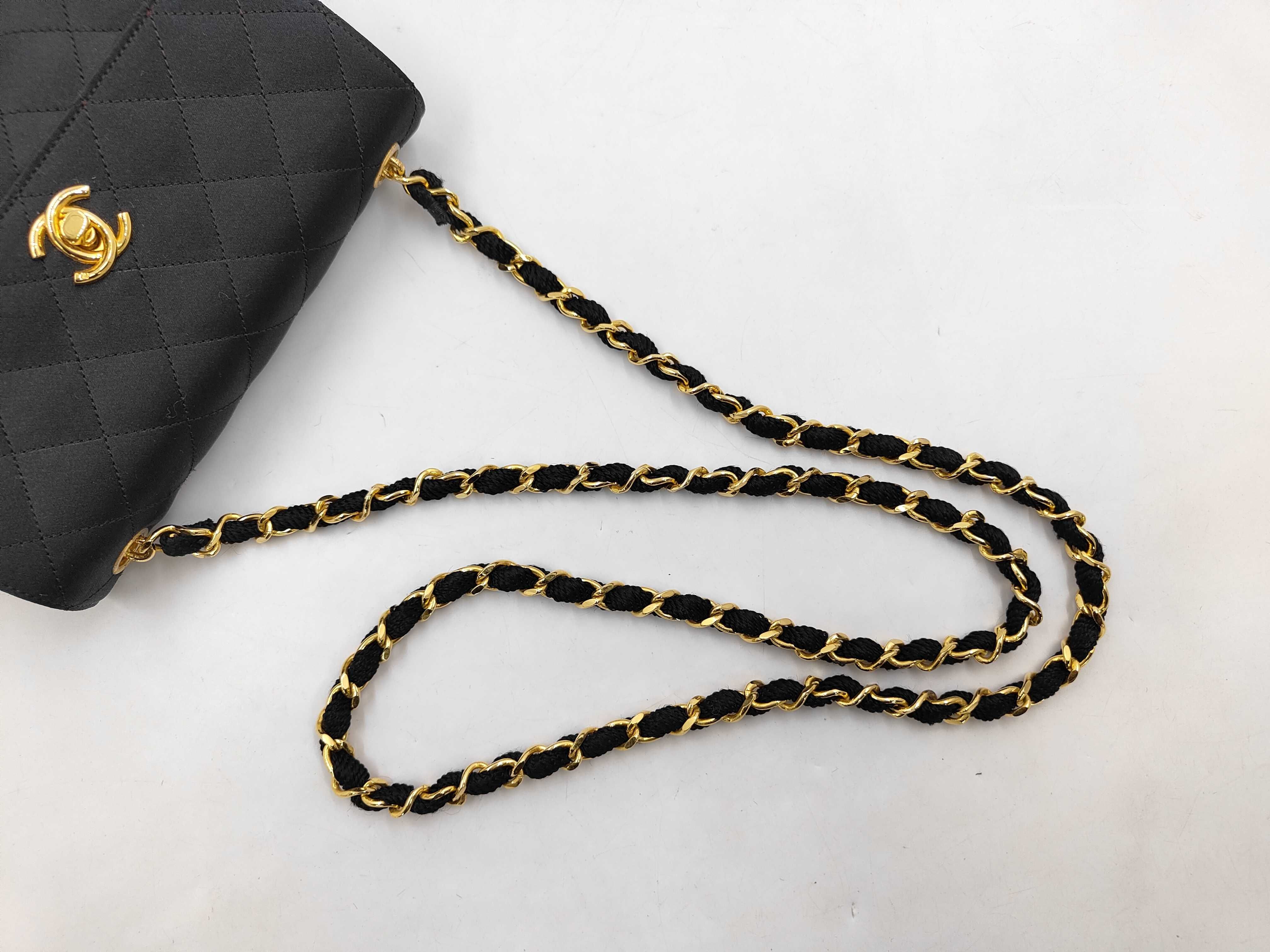 Mini Matelassé Chain Shoulder Bag with Turnlock Closure, Black Shoulder Bag — view 3
