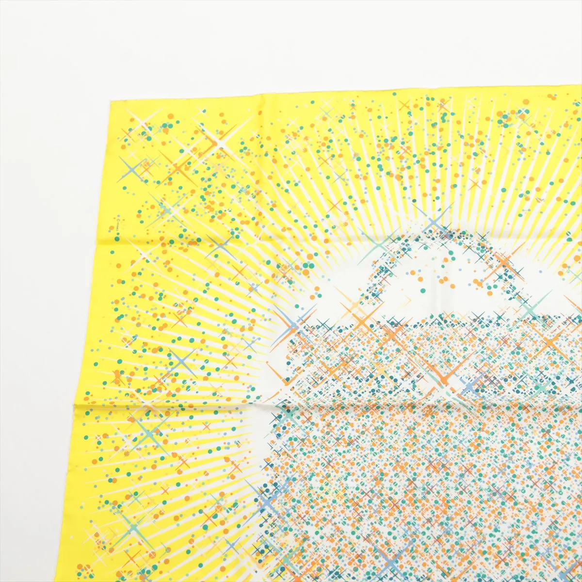 Carre 90 Magic Kelly scarf, silk, yellow. Shows signs of wear, — view 2
