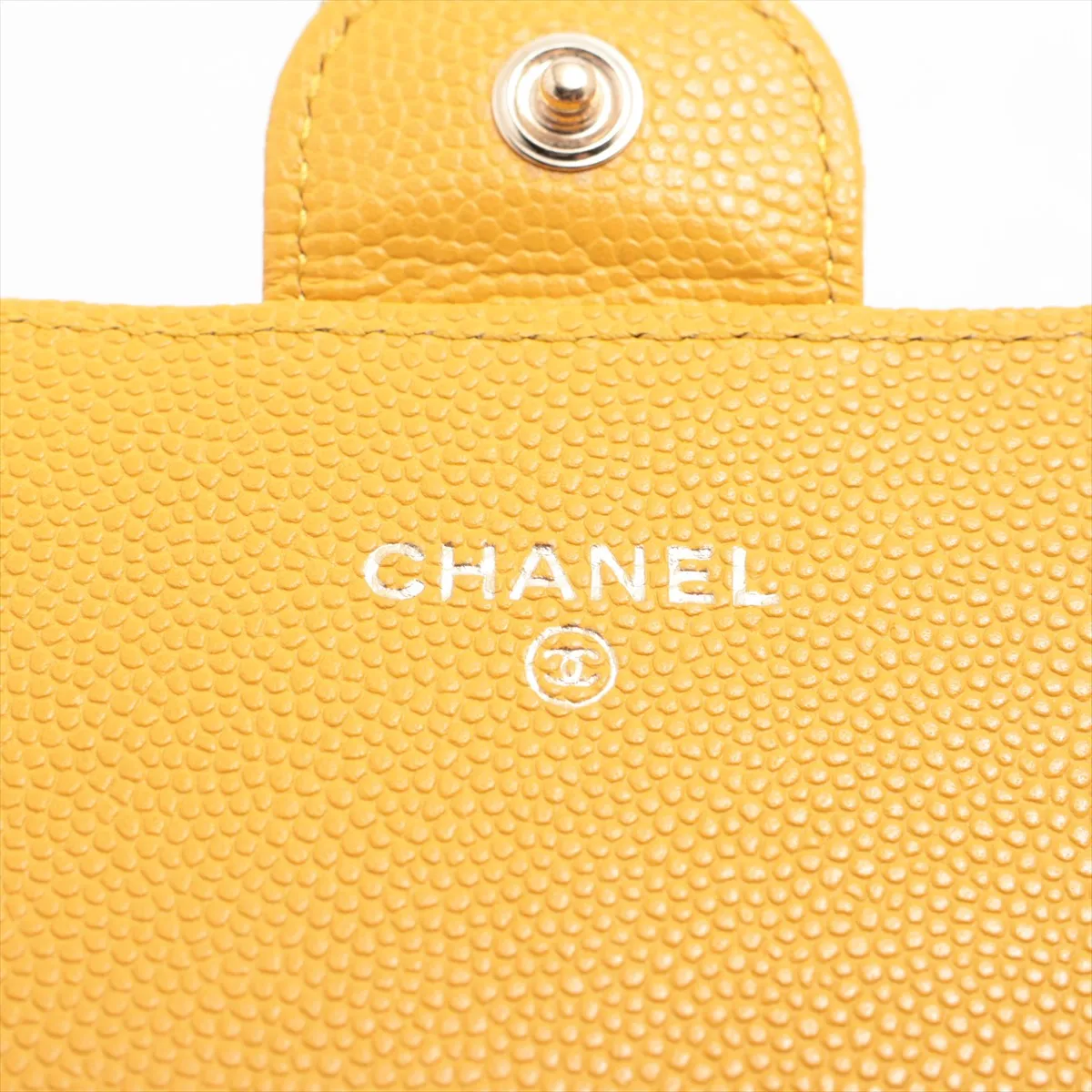 Matelassé Caviar Skin Long Wallet, Yellow Leather, Gold Hardware, 26806247 — view 9