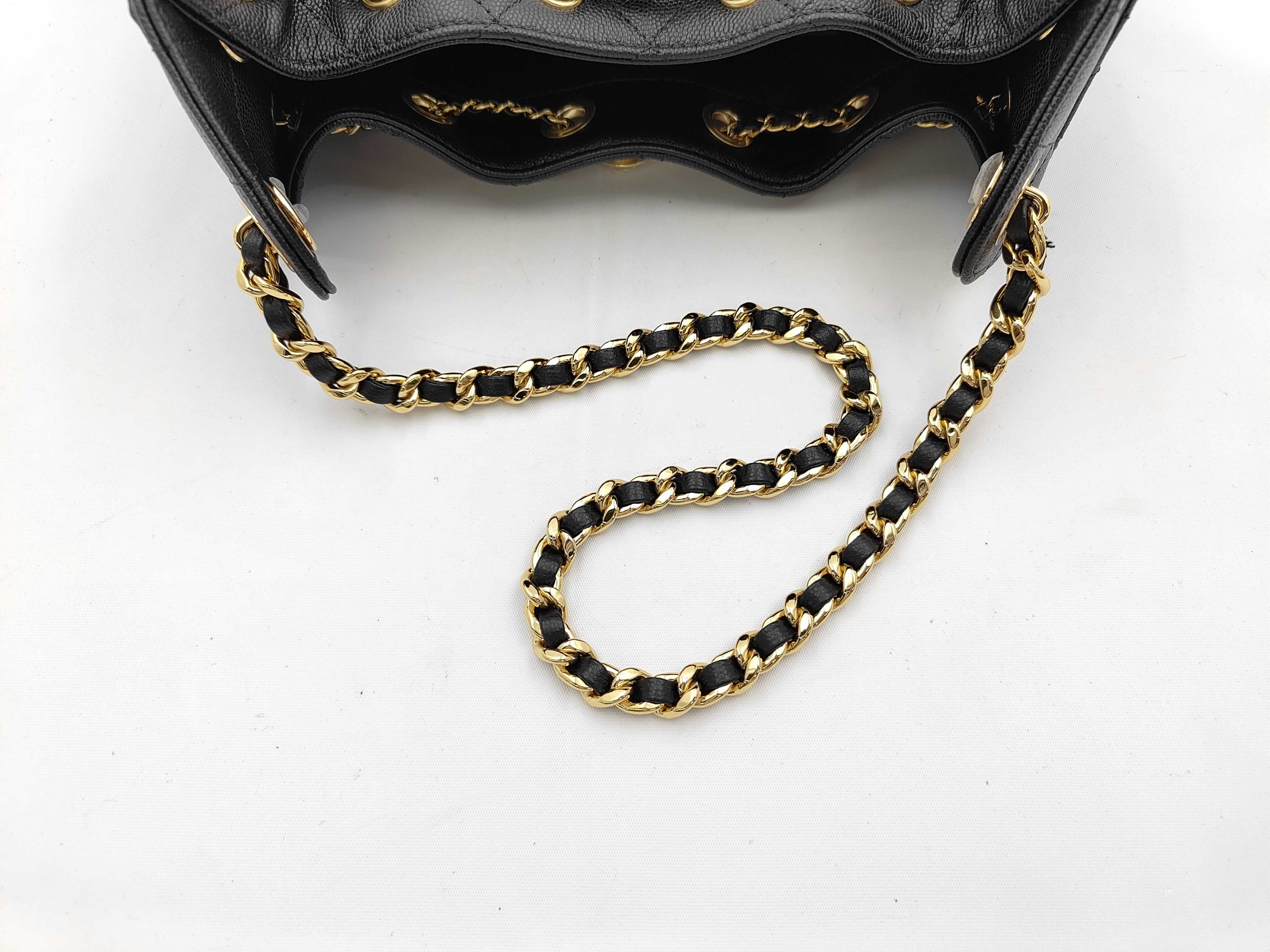 Mini Handbag CHANEL25 Matelassé Caviar Skin Black Gold Hardware AS5631 Shoulder Bag — view 3