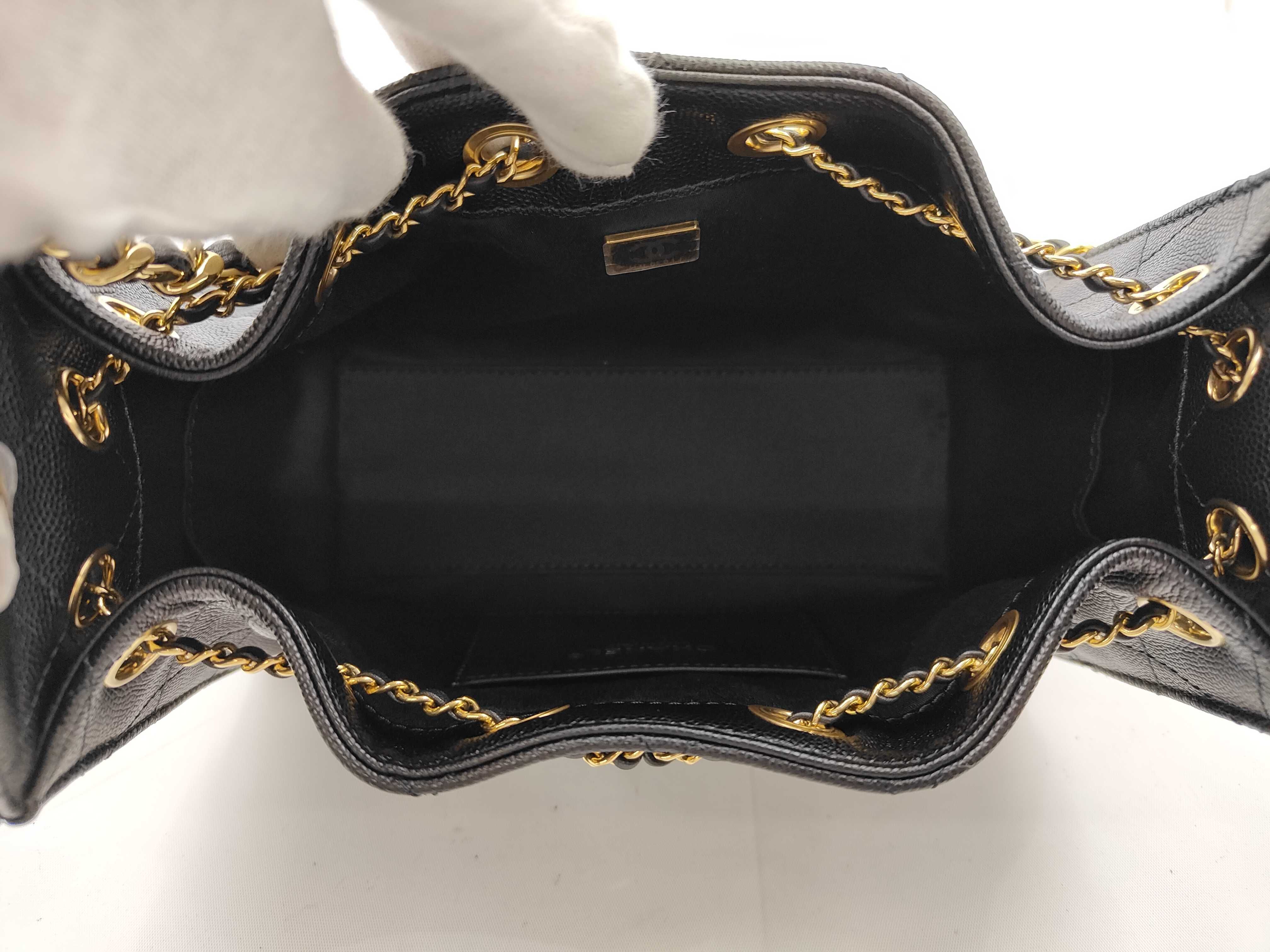 Mini Handbag CHANEL25 Matelassé Caviar Skin Black Gold Hardware AS5631 Shoulder Bag — view 8