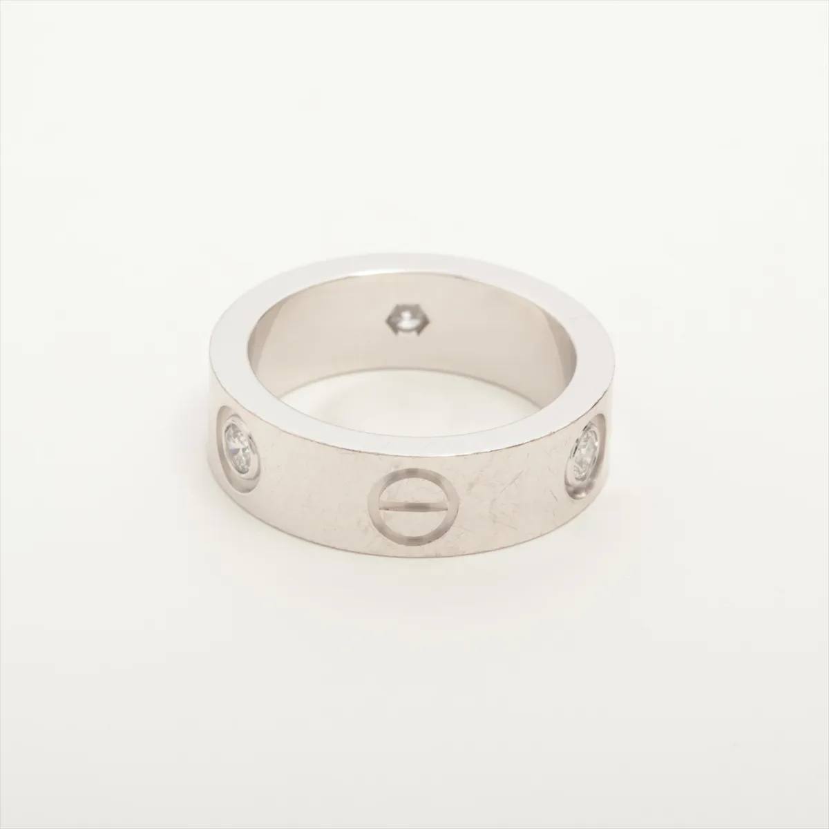 Love Half Diamond Ring 750(WG) 8.4g 48 PR2674 Metal Scratch — view 2