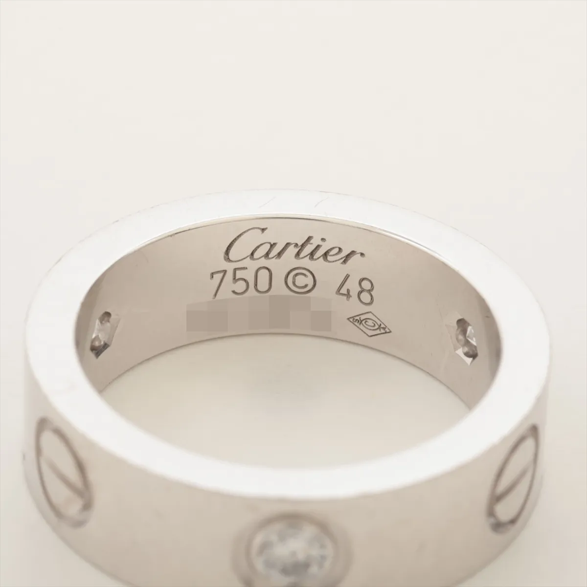 Love Half Diamond Ring 750(WG) 8.4g 48 PR2674 Metal Scratch — view 3