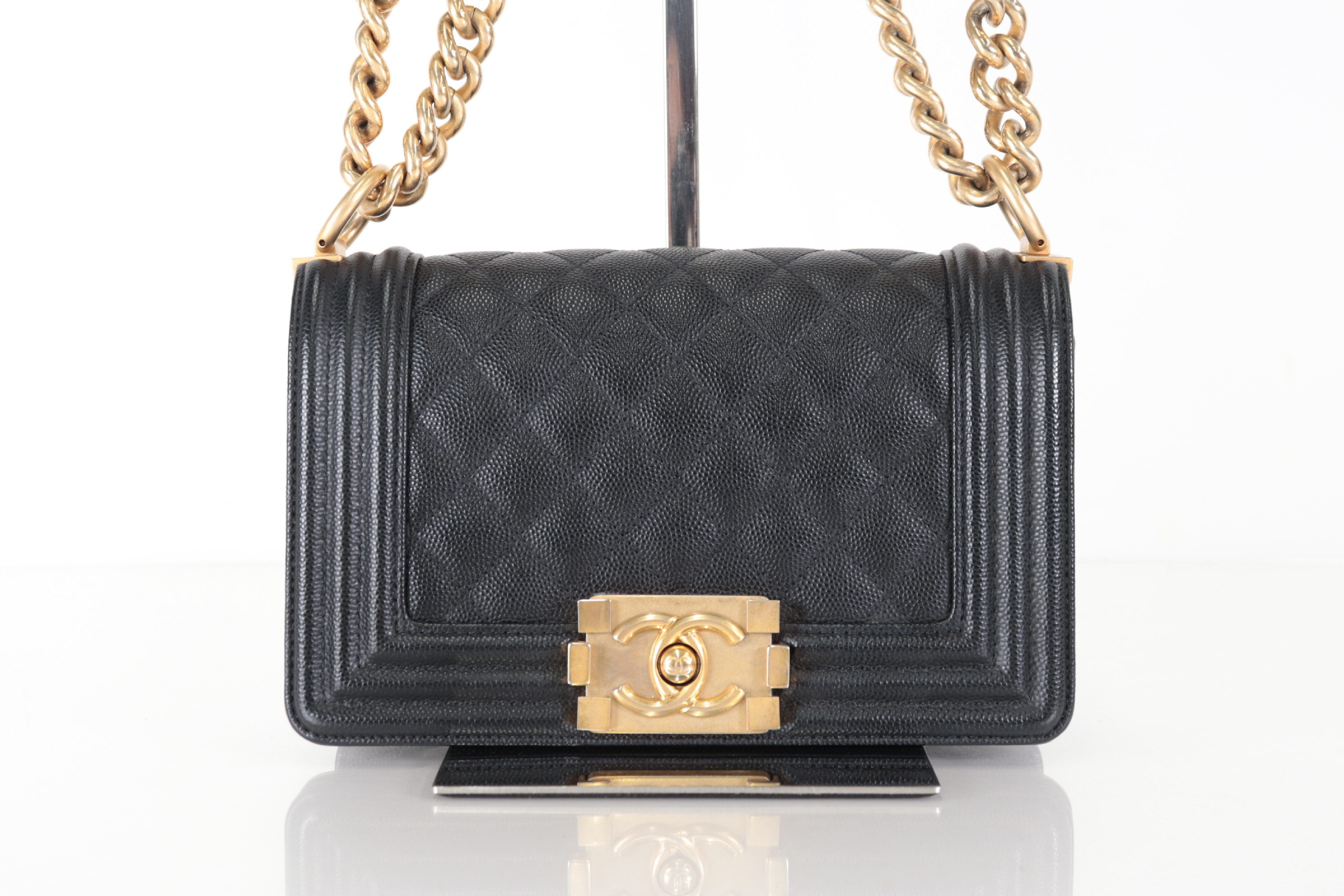 Boy Chanel Caviar Chain Shoulder Bag (Serial No. 25)
