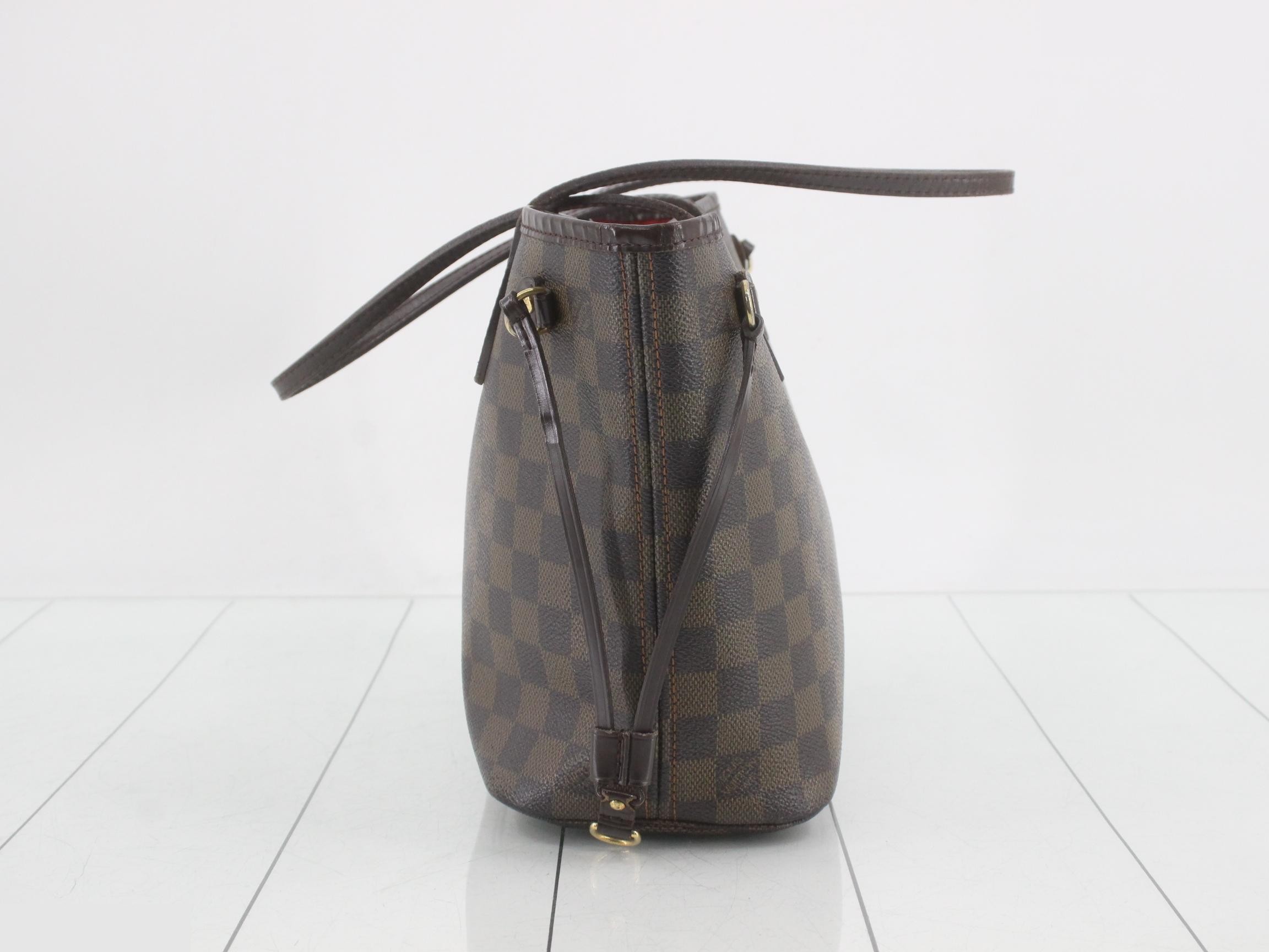 Neverfull PM Damier Ebene Brown Tote Bag — view 3