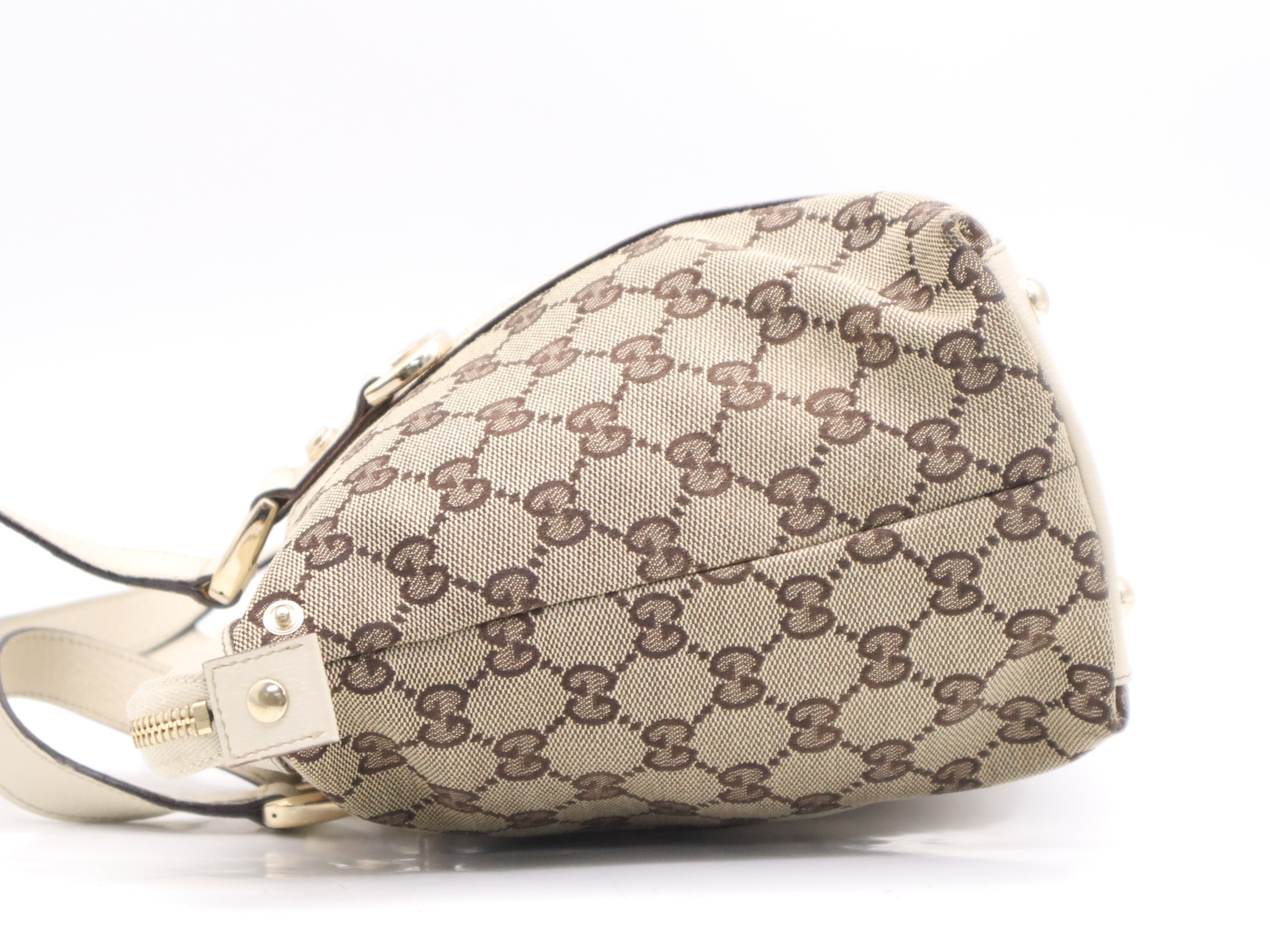 GG Canvas Abbey Tote Bag, Beige, Gold Hardware — view 3