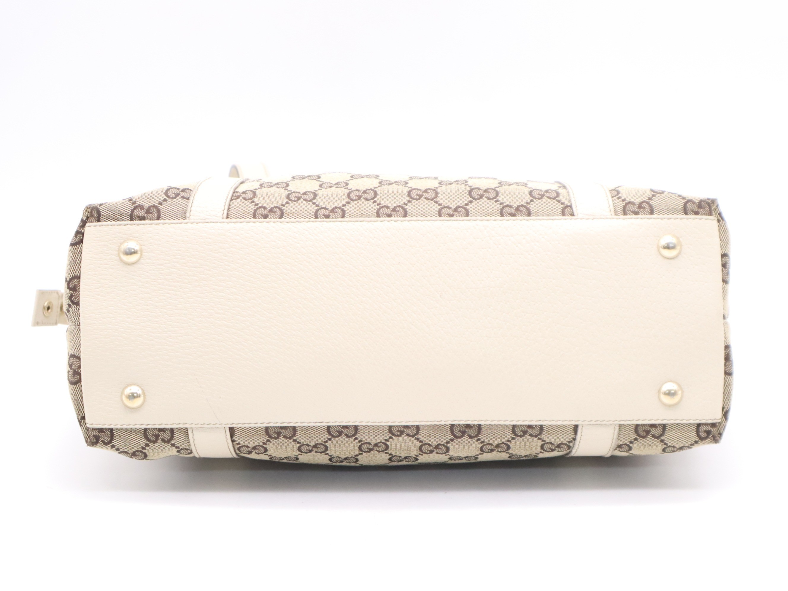 GG Canvas Abbey Tote Bag, Beige, Gold Hardware — view 4
