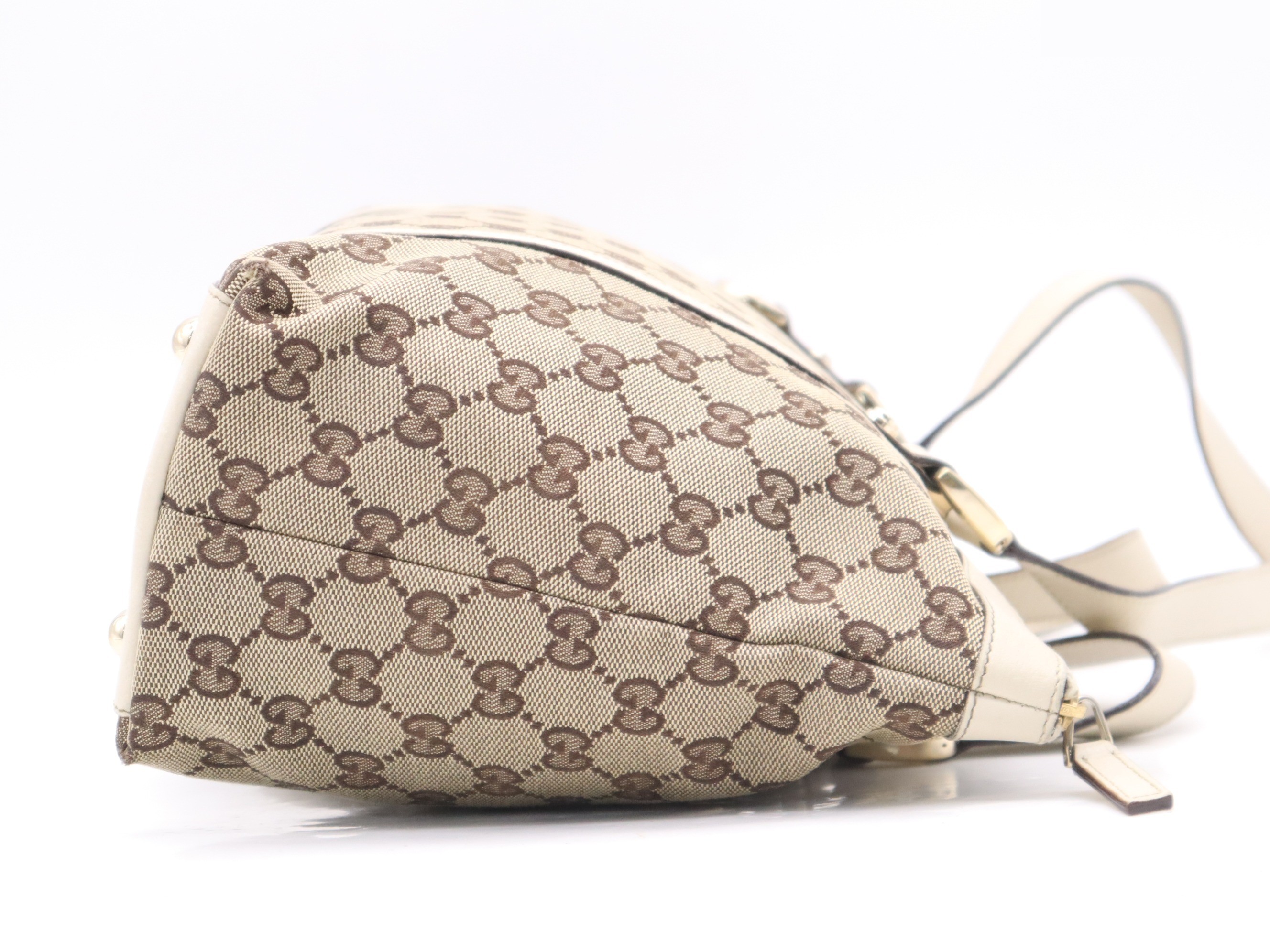 GG Canvas Abbey Tote Bag, Beige, Gold Hardware — view 5