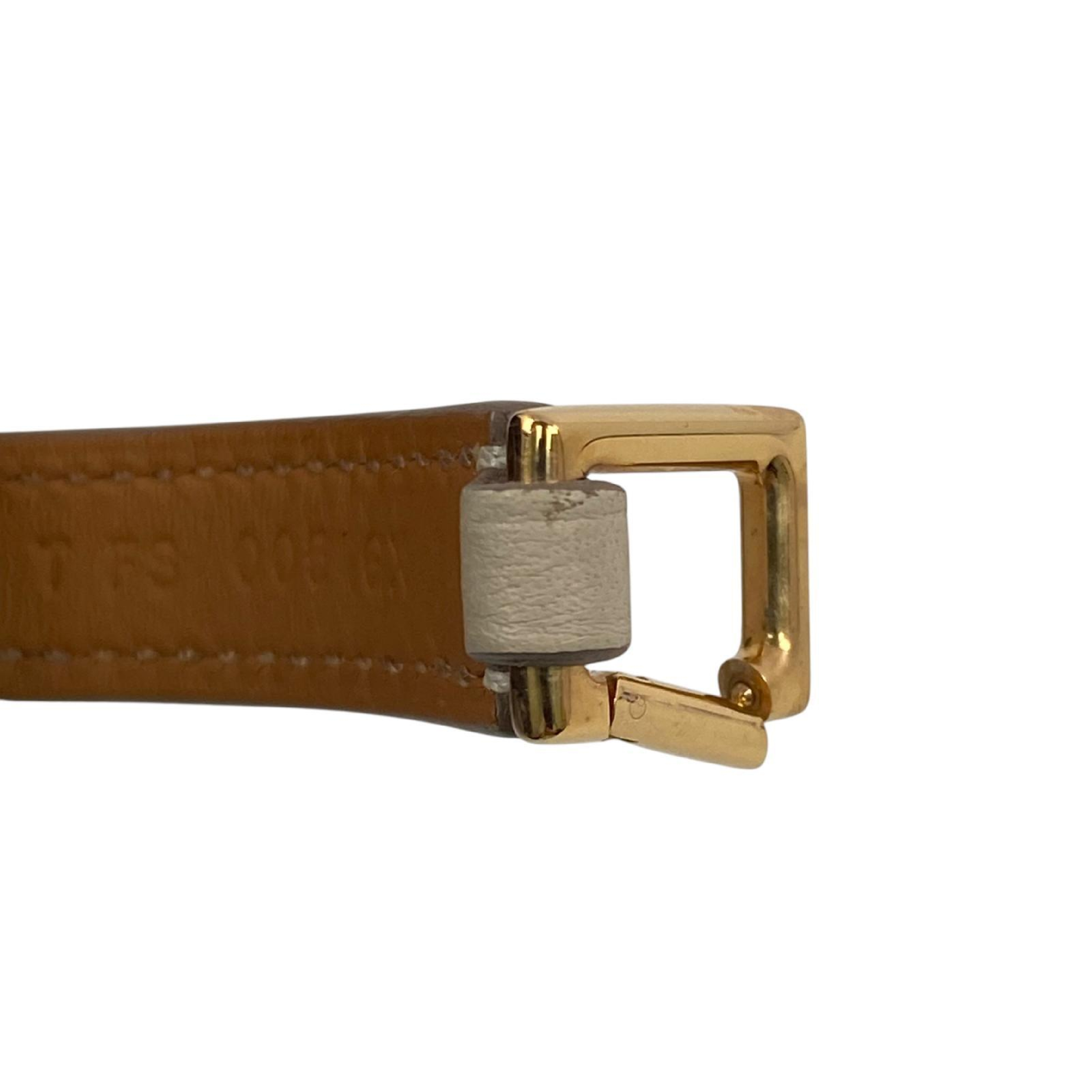 【*Shipped from: Hong Kong*】HERMES ( ) Beige Calfskin Rival Double Tour Bracelet Stamp T Bracelet/Bangle — view 11