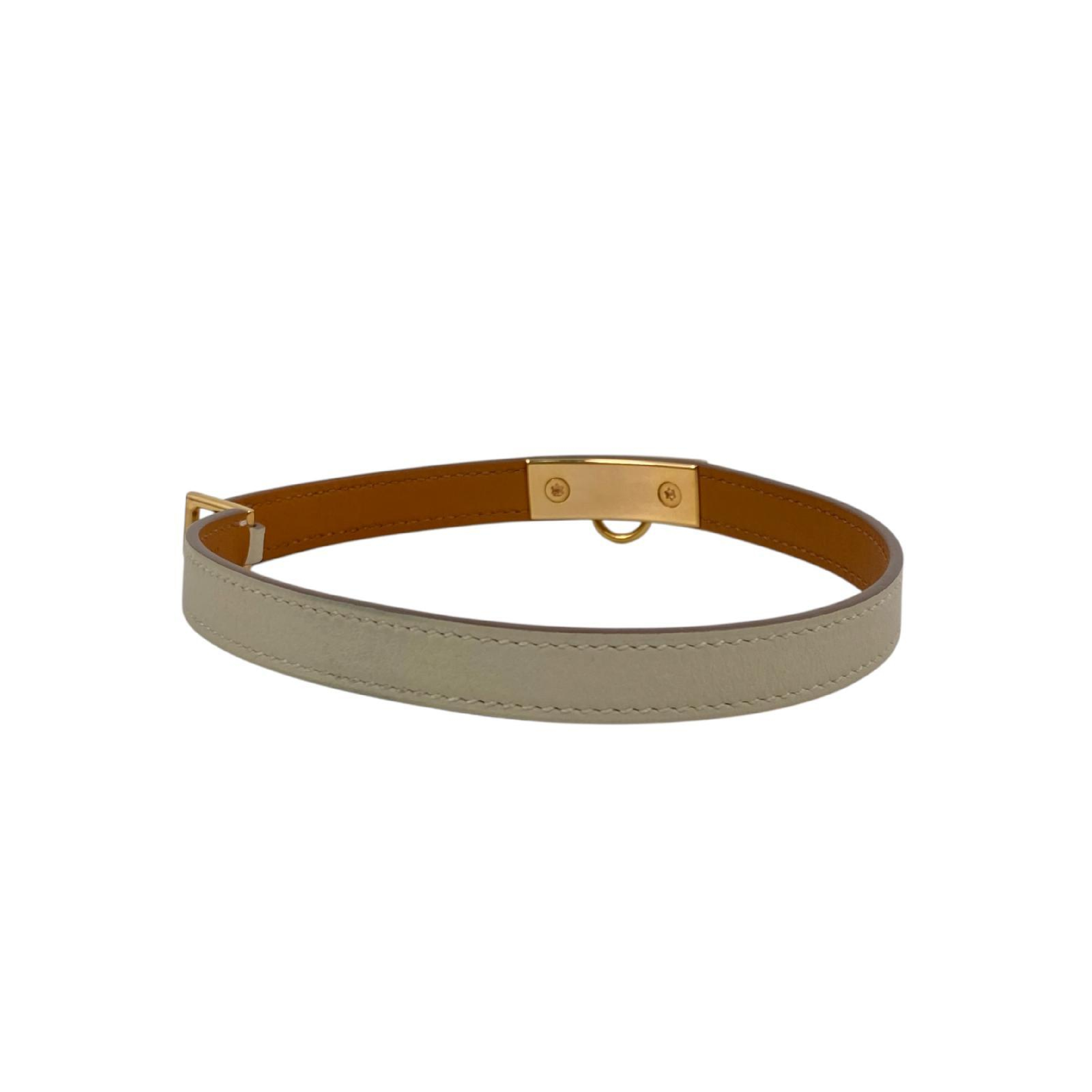 【*Shipped from: Hong Kong*】HERMES ( ) Beige Calfskin Rival Double Tour Bracelet Stamp T Bracelet/Bangle — view 13