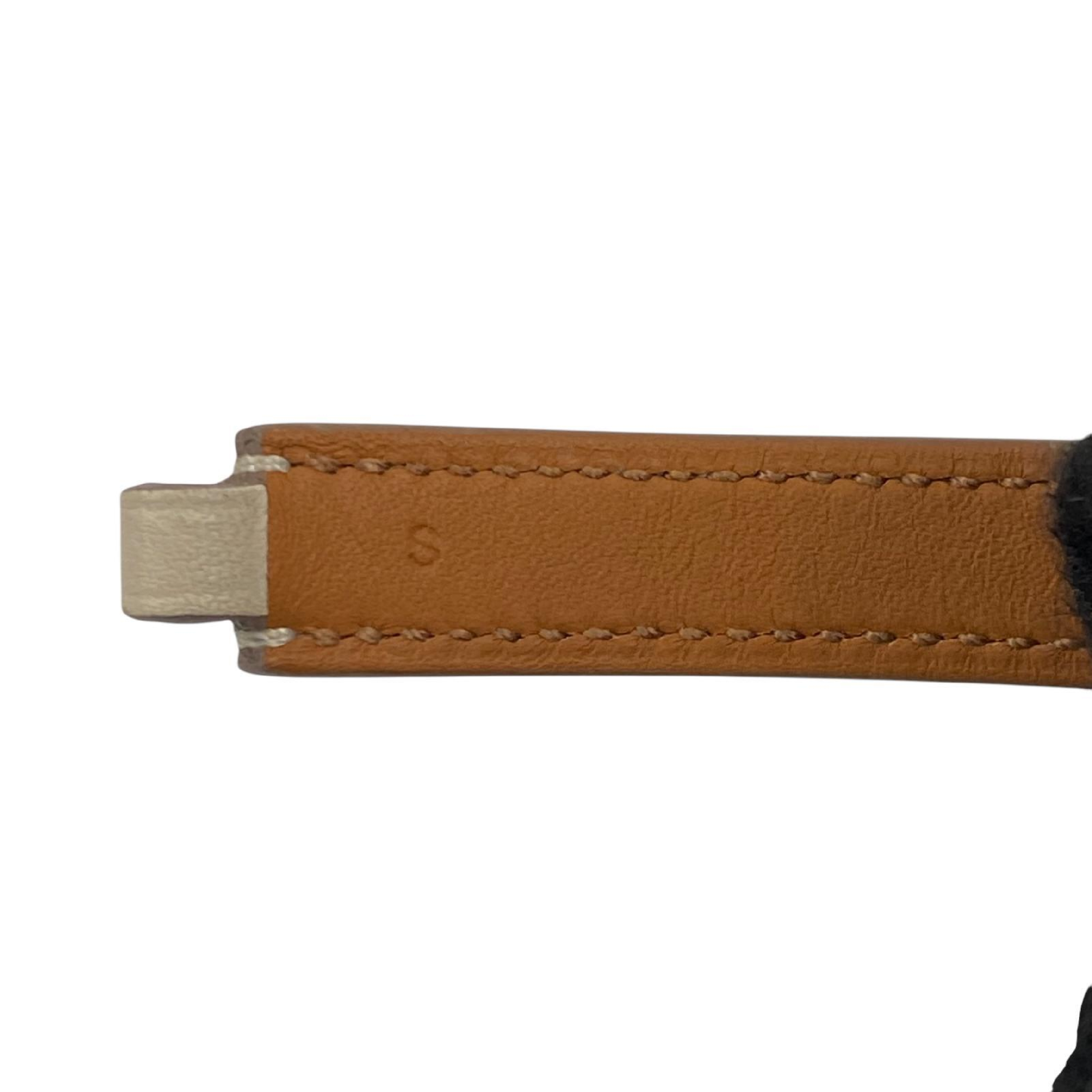 【*Shipped from: Hong Kong*】HERMES ( ) Beige Calfskin Rival Double Tour Bracelet Stamp T Bracelet/Bangle — view 10