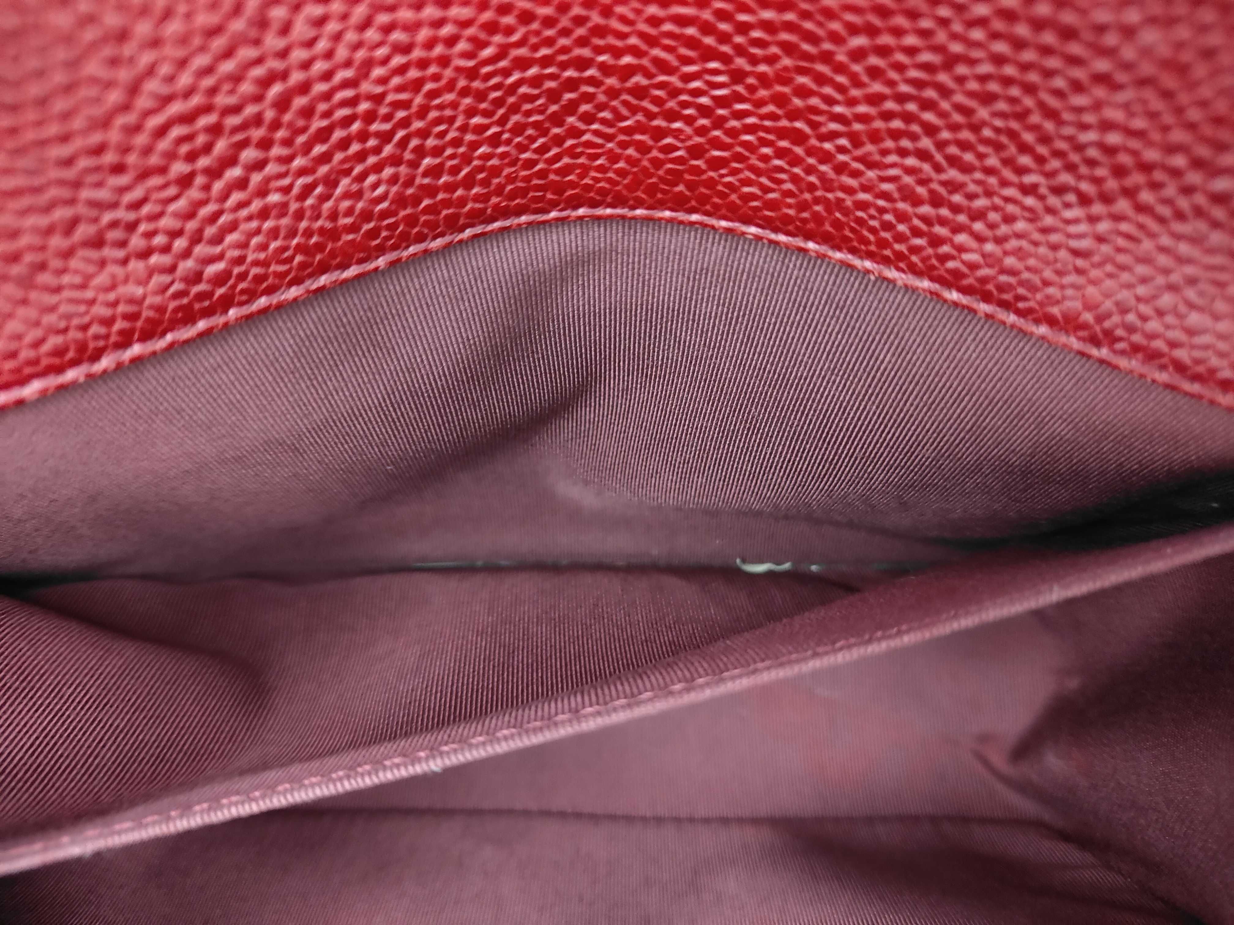 Boy Chanel Chain Shoulder Bag, Caviar Leather, Red — view 9