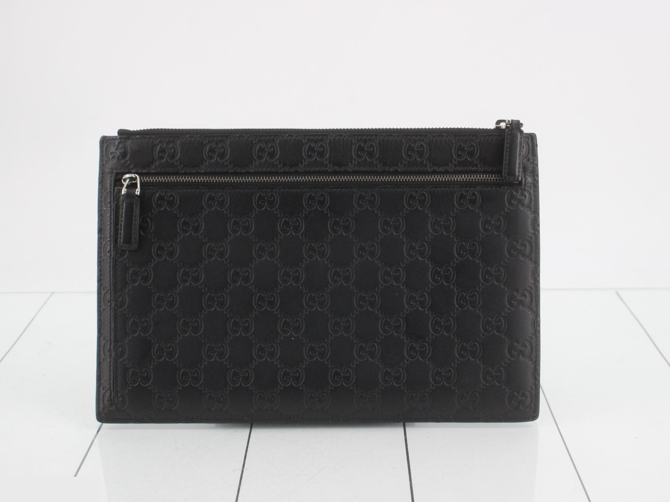clutch bag, Shima pattern, black — view 2