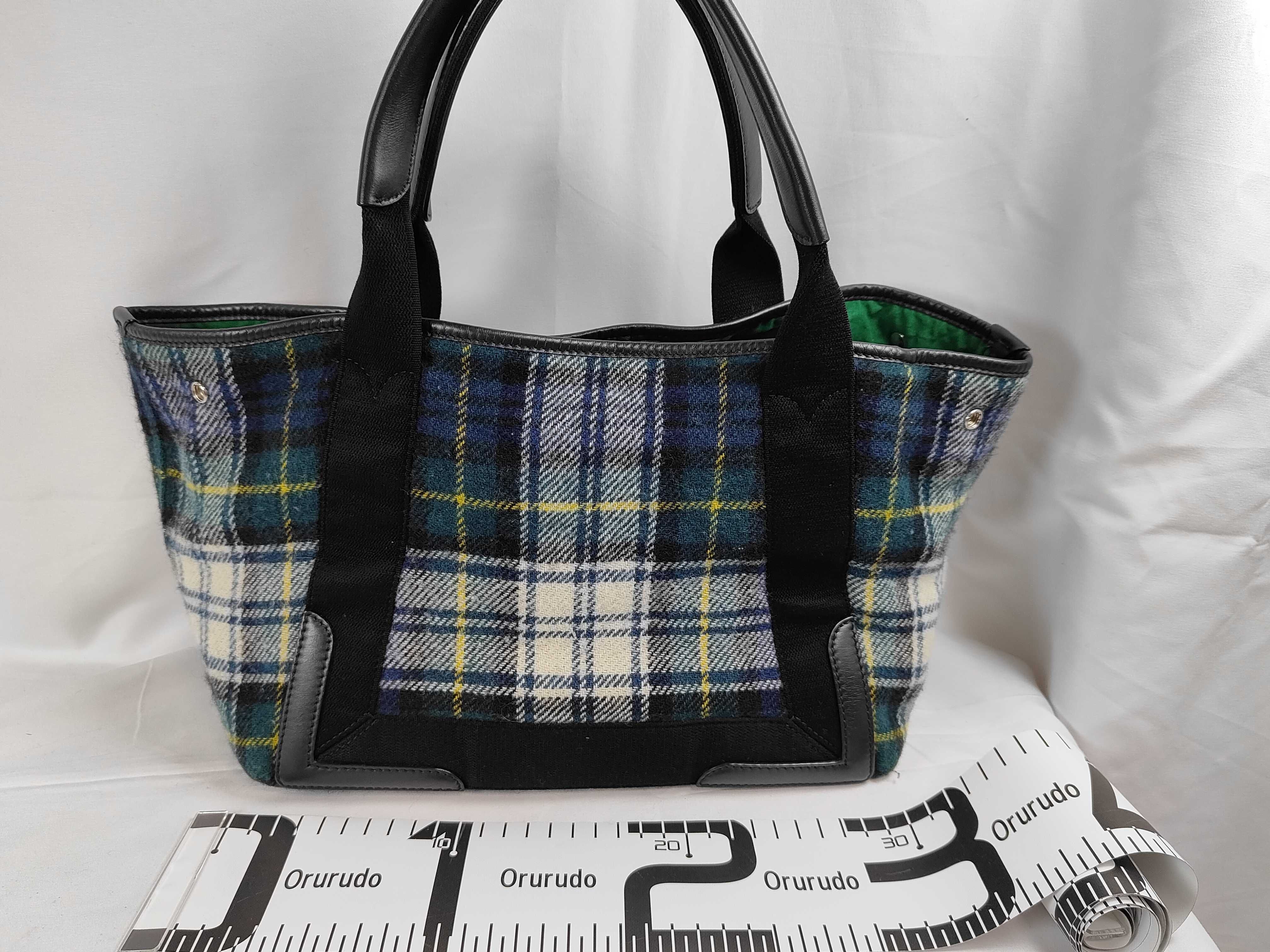 Tartan Check Navy Cabas Tote Bag — view 2
