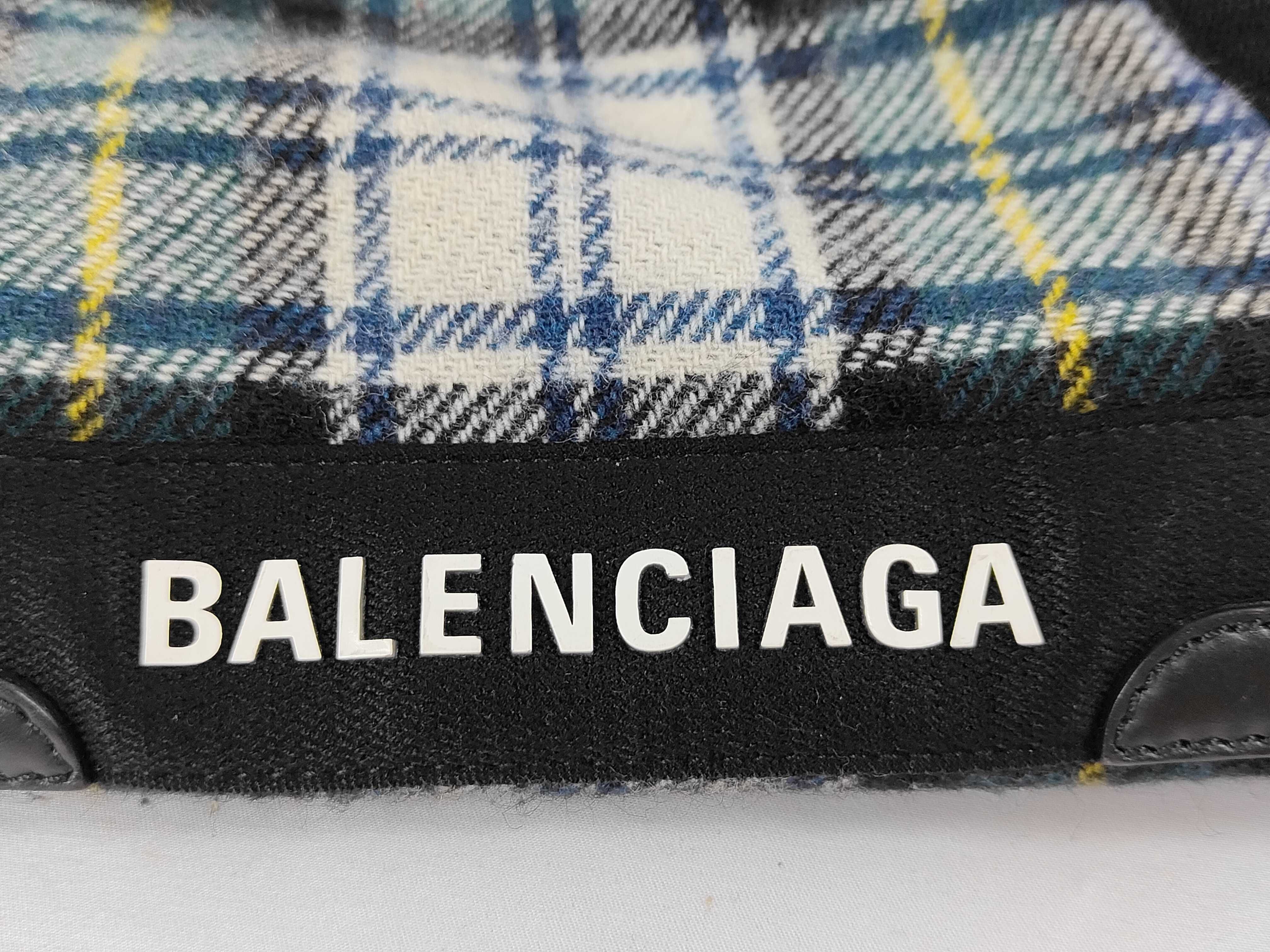 Tartan Check Navy Cabas Tote Bag — view 12