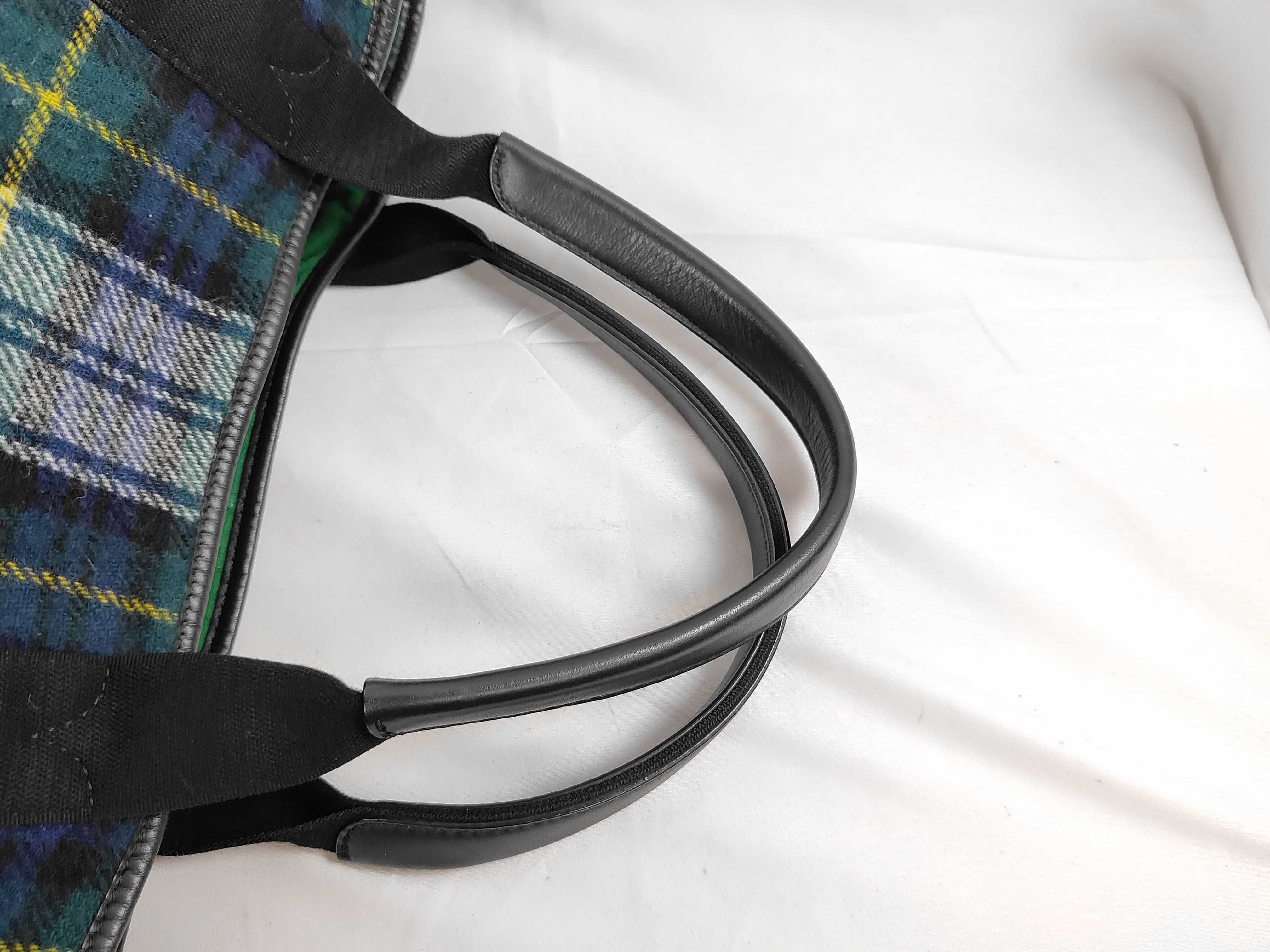 Tartan Check Navy Cabas Tote Bag — view 3