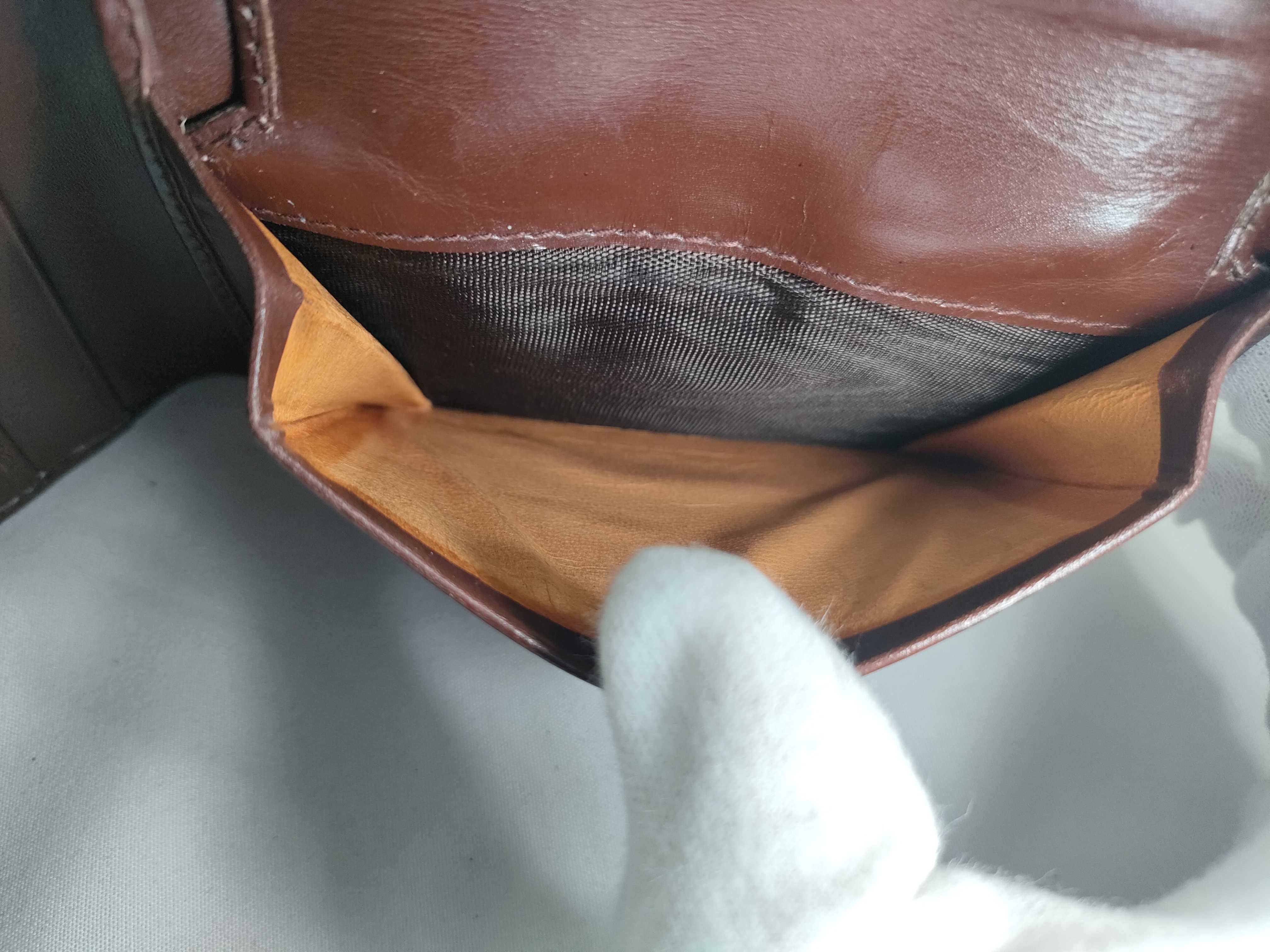 Leather Bi-fold Wallet, Brown — view 12
