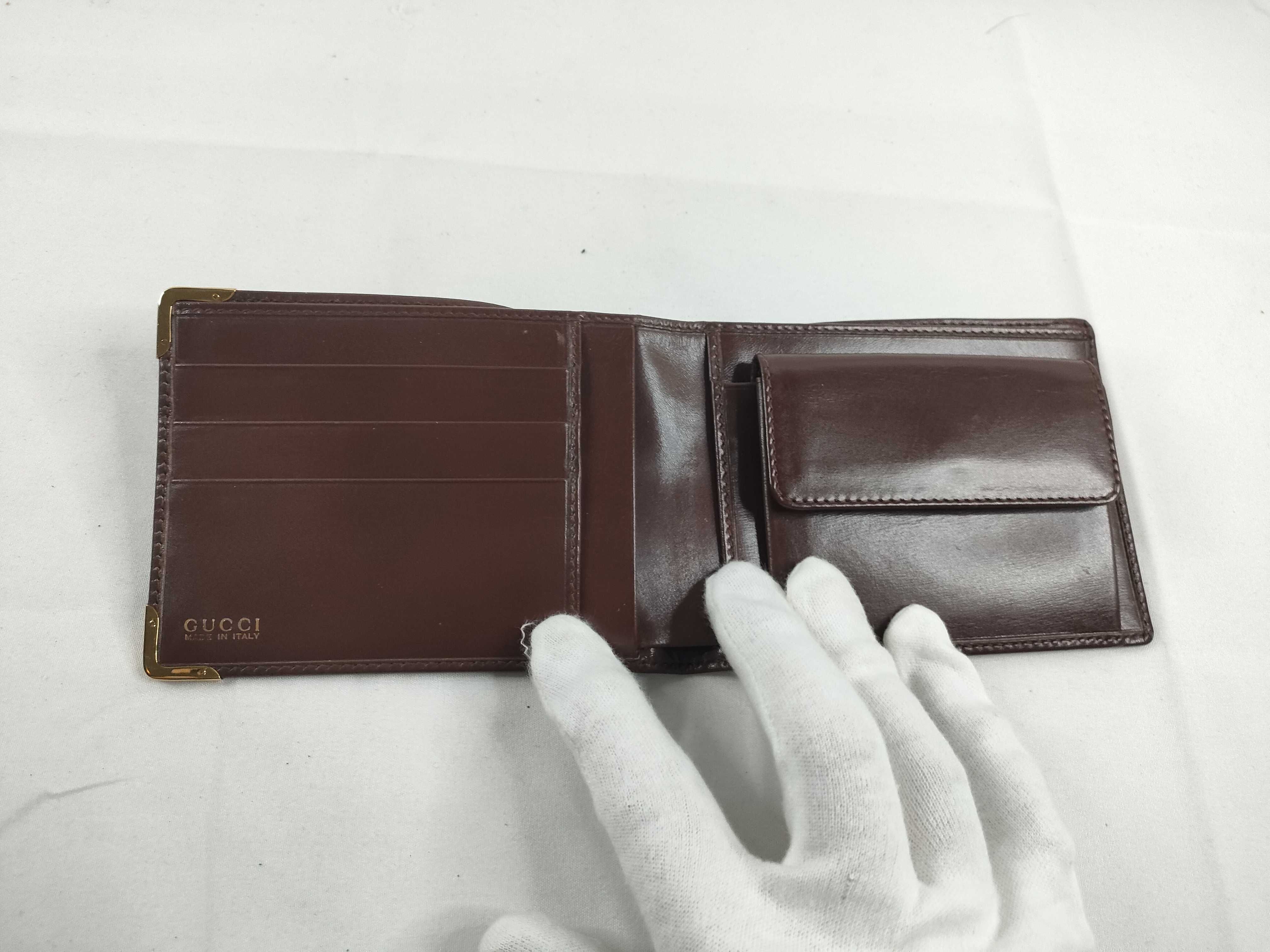 Leather Bi-fold Wallet, Brown — view 8