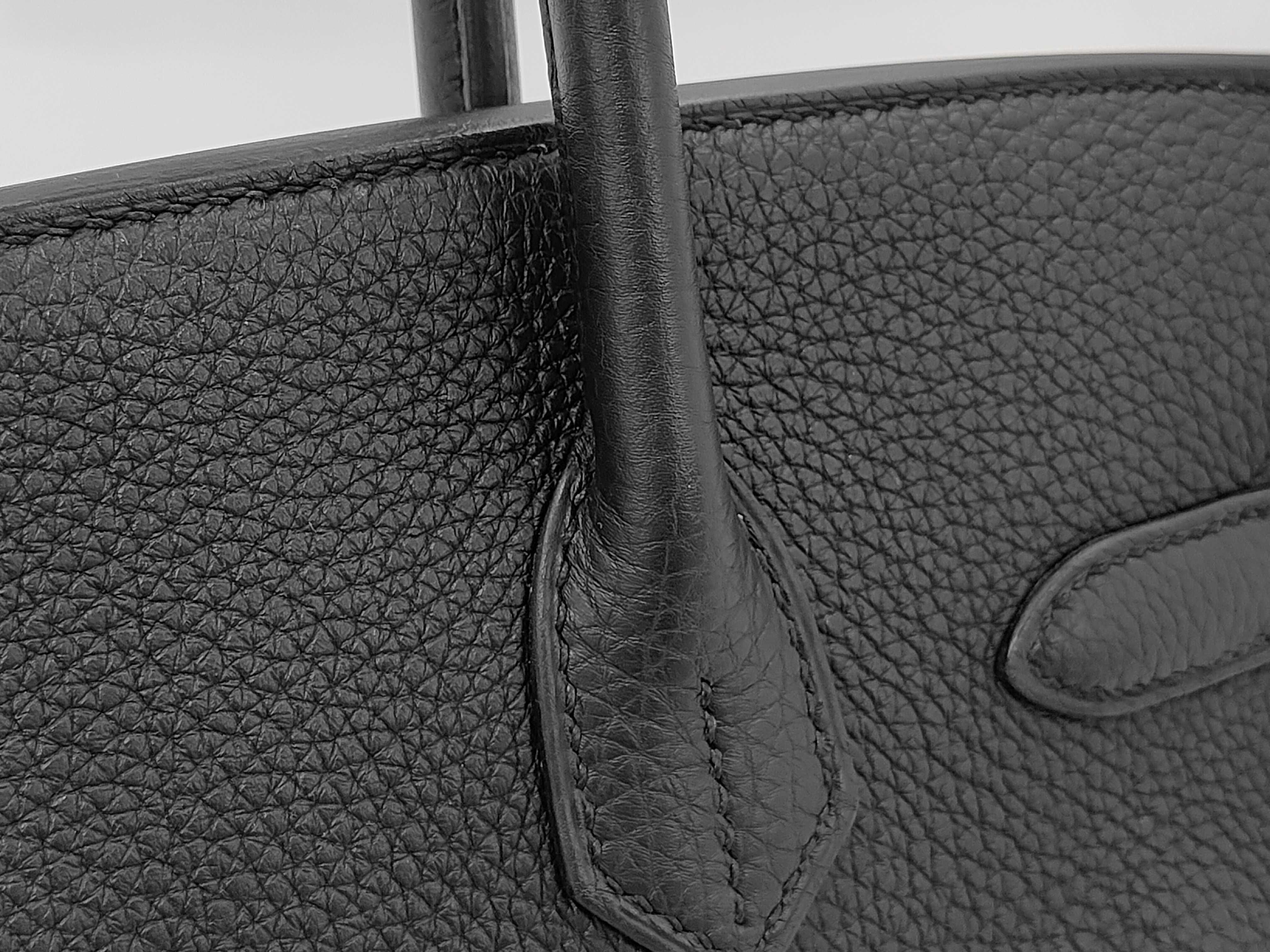 Birkin 30 Togo Leather Handbag, Black with Gold Hardware, B Stamp — view 7
