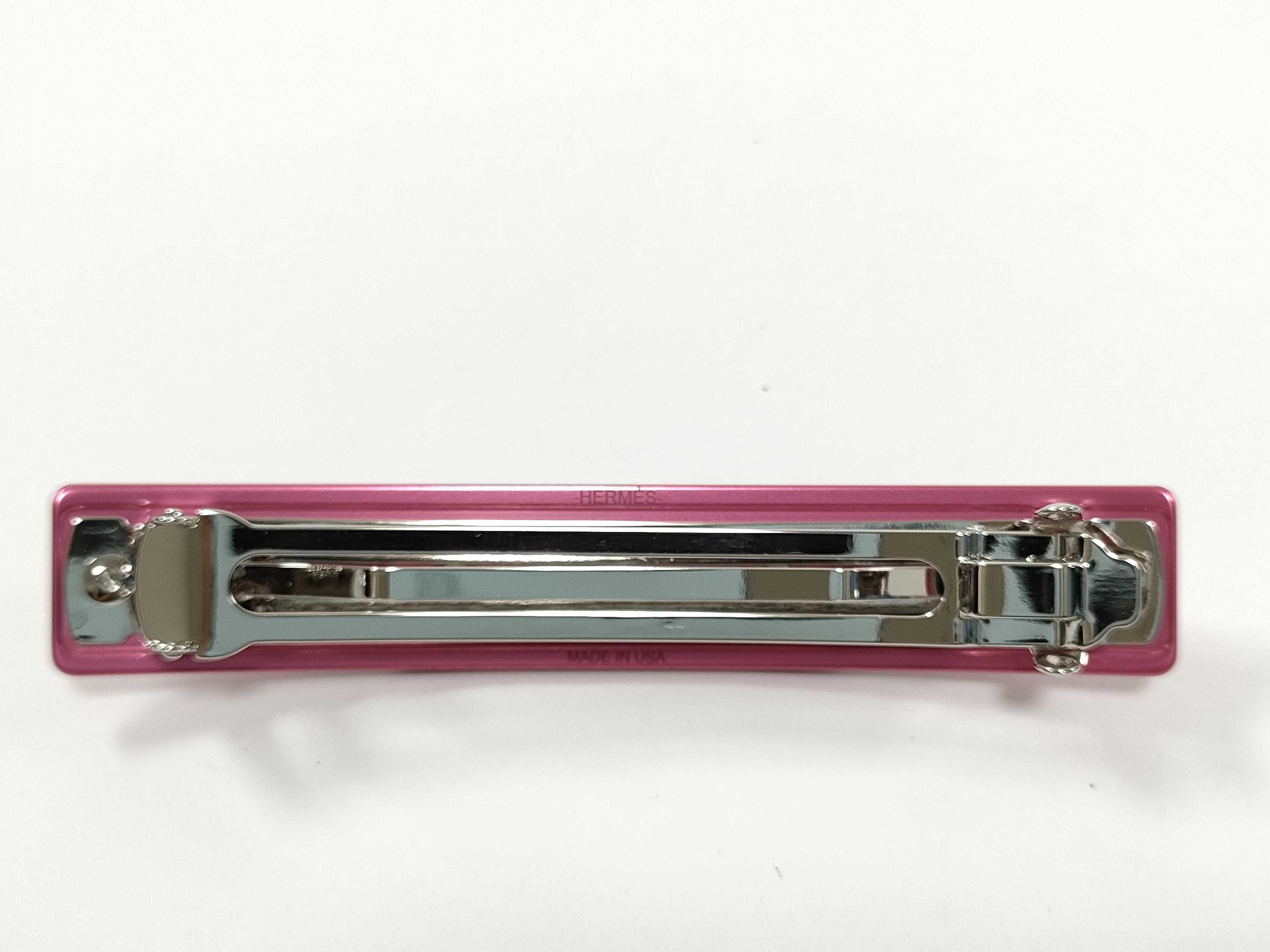 Medor Barrette, Pink with Silver Hardware, Unused, Hair Accessory — view 4
