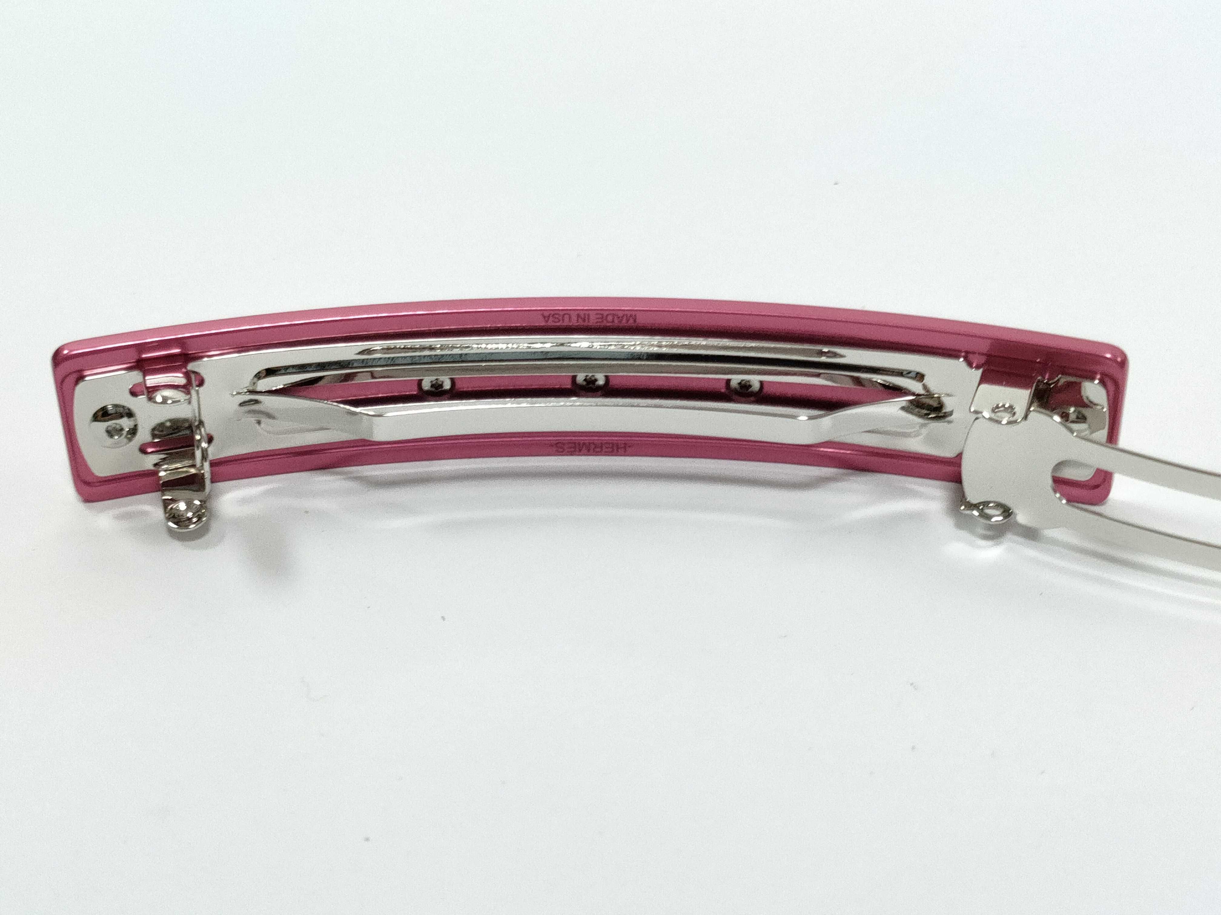 Medor Barrette, Pink with Silver Hardware, Unused, Hair Accessory — view 5