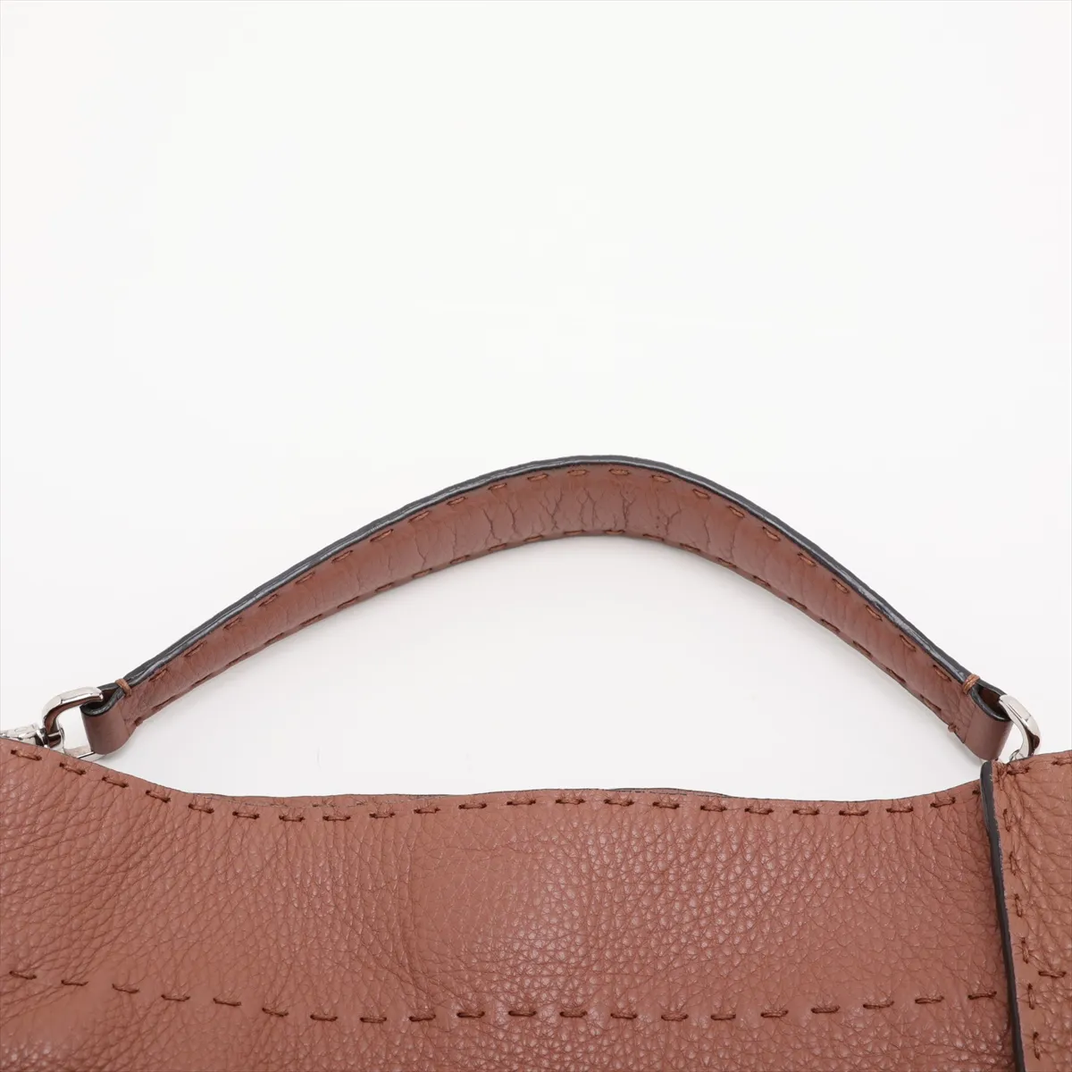 Selleria Anna Leather Shoulder Bag, Brown, 8BT218 — view 6