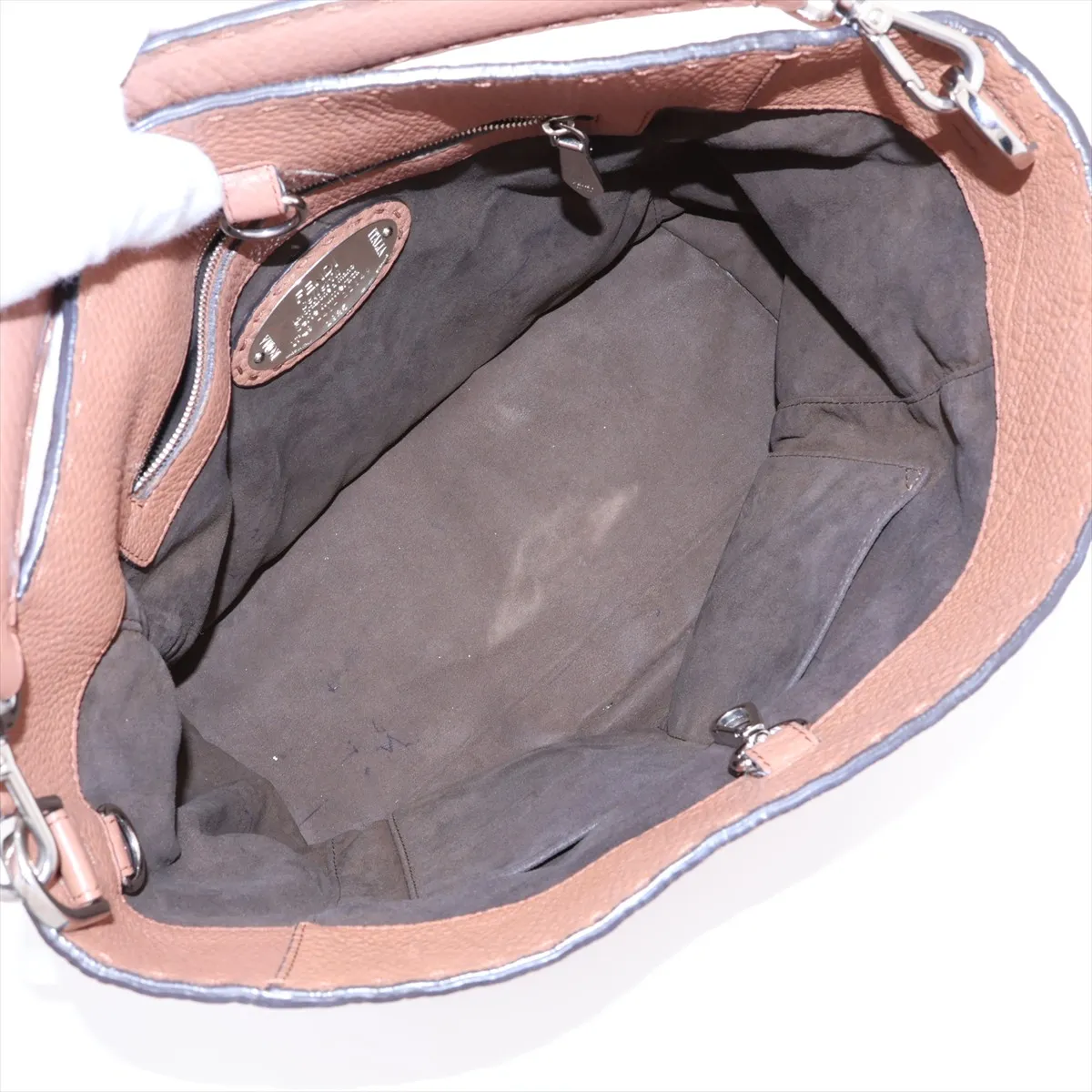 Selleria Anna Leather Shoulder Bag, Brown, 8BT218 — view 7