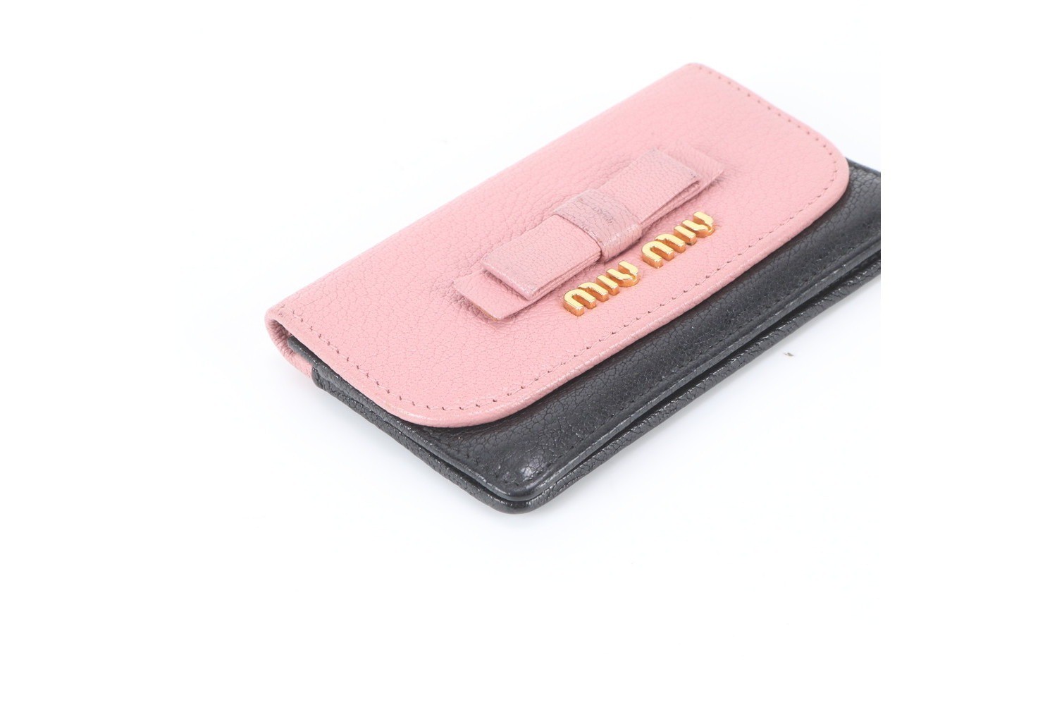 Ribbon motif leather card case — view 4