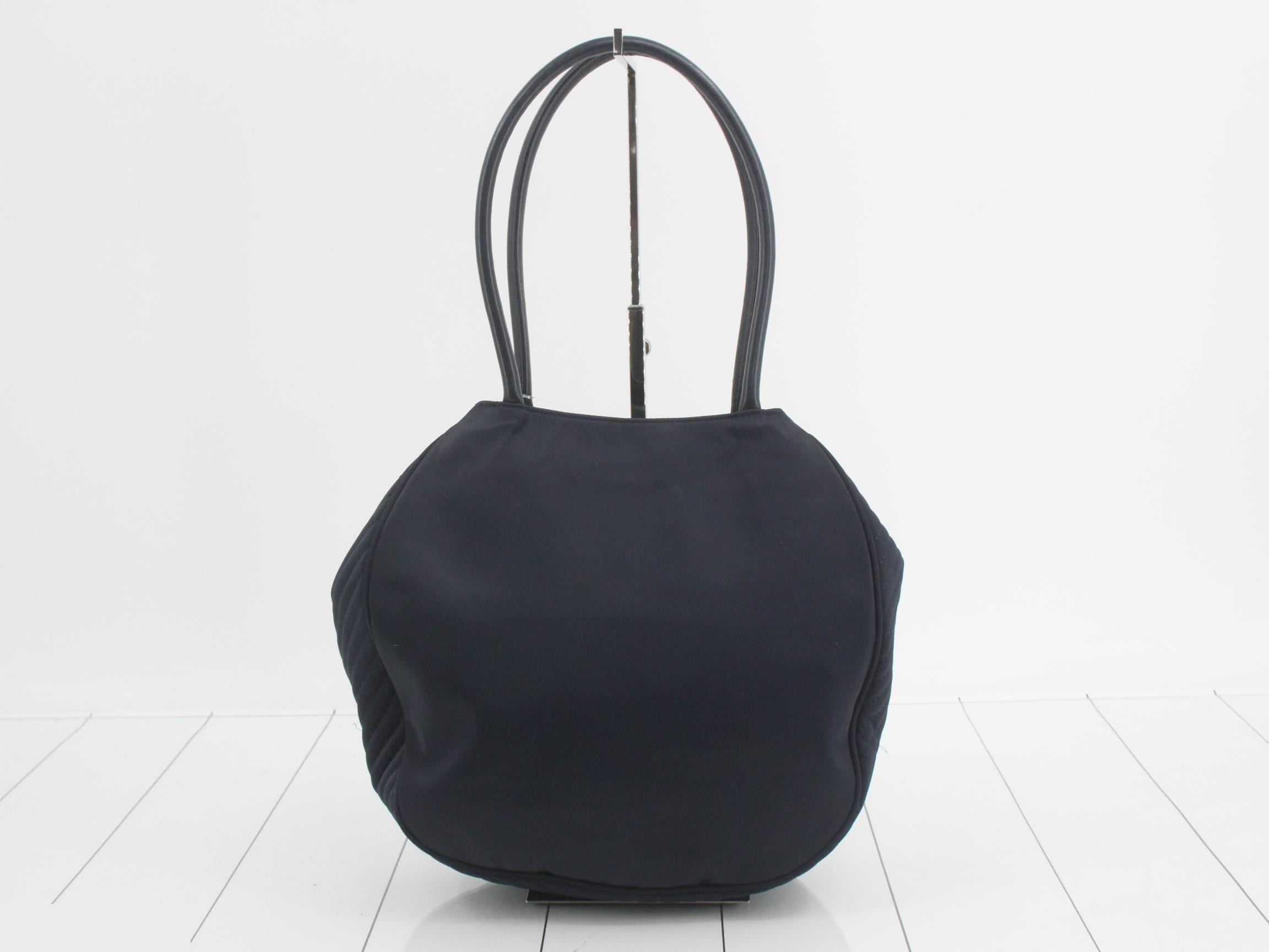 nylon semi-shoulder bag, navy — view 2