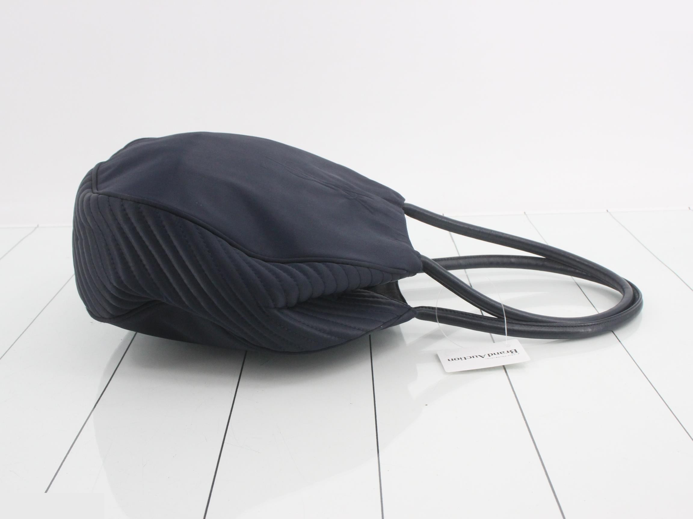 nylon semi-shoulder bag, navy — view 3