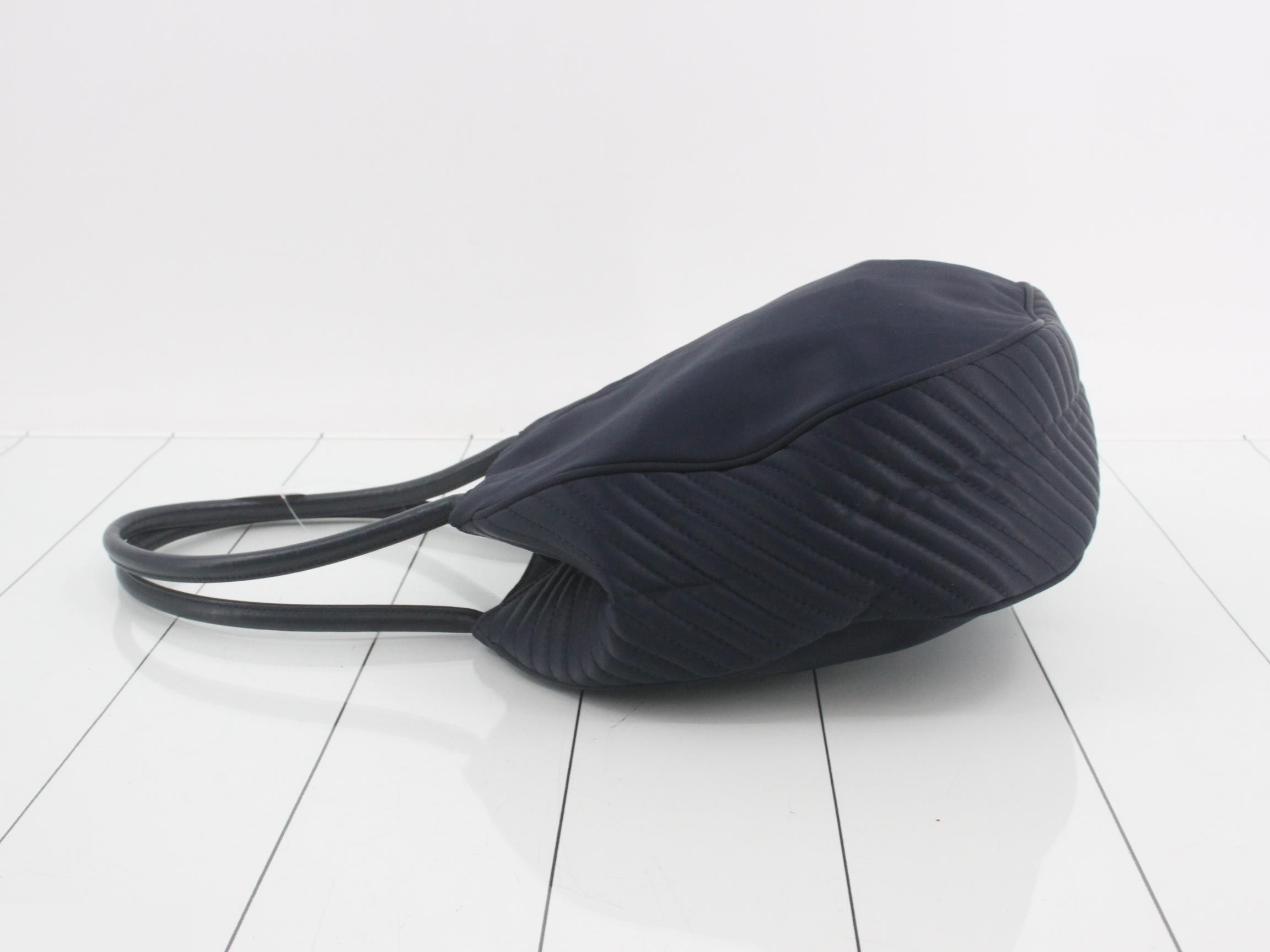 nylon semi-shoulder bag, navy — view 4