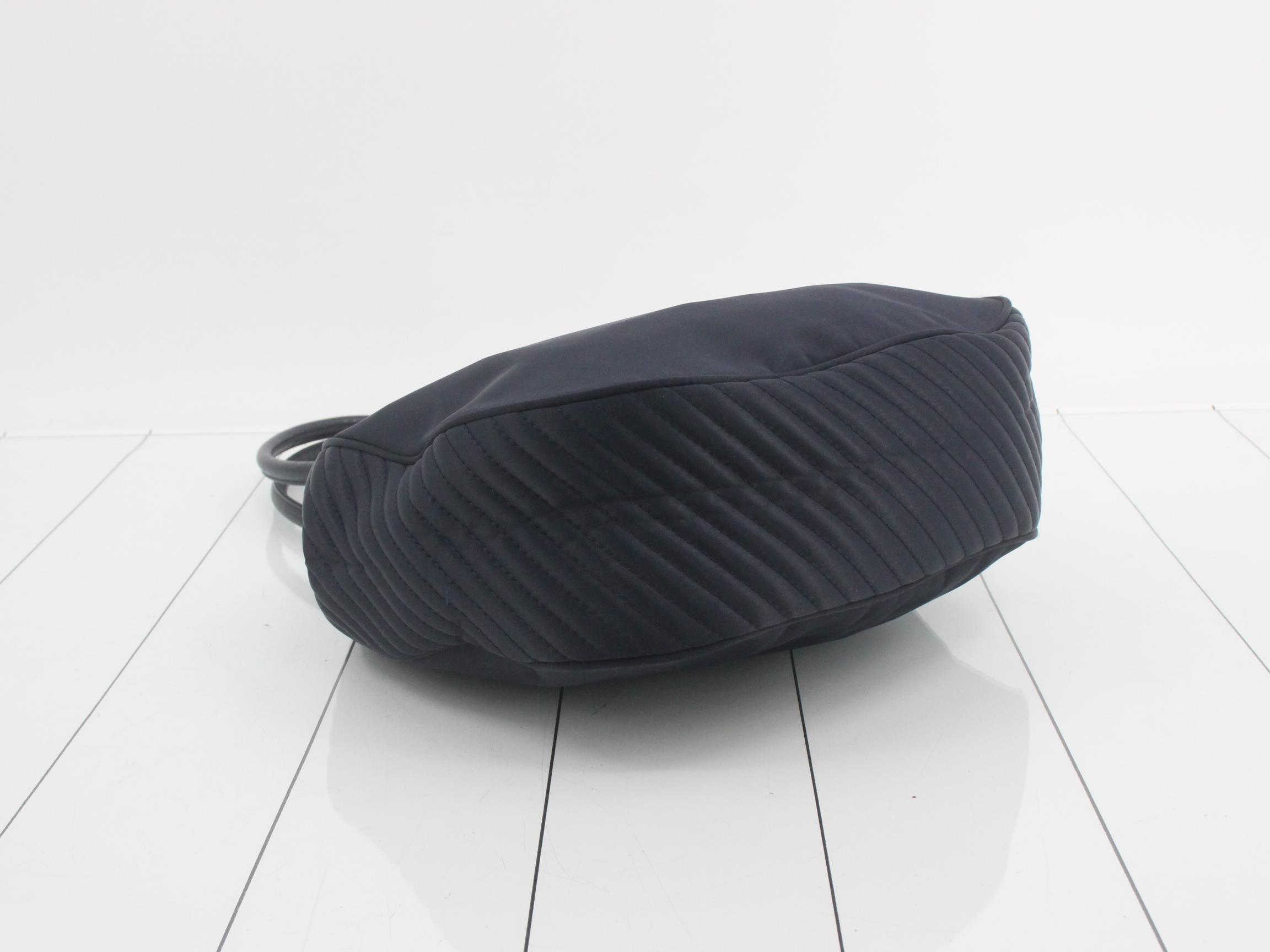nylon semi-shoulder bag, navy — view 5