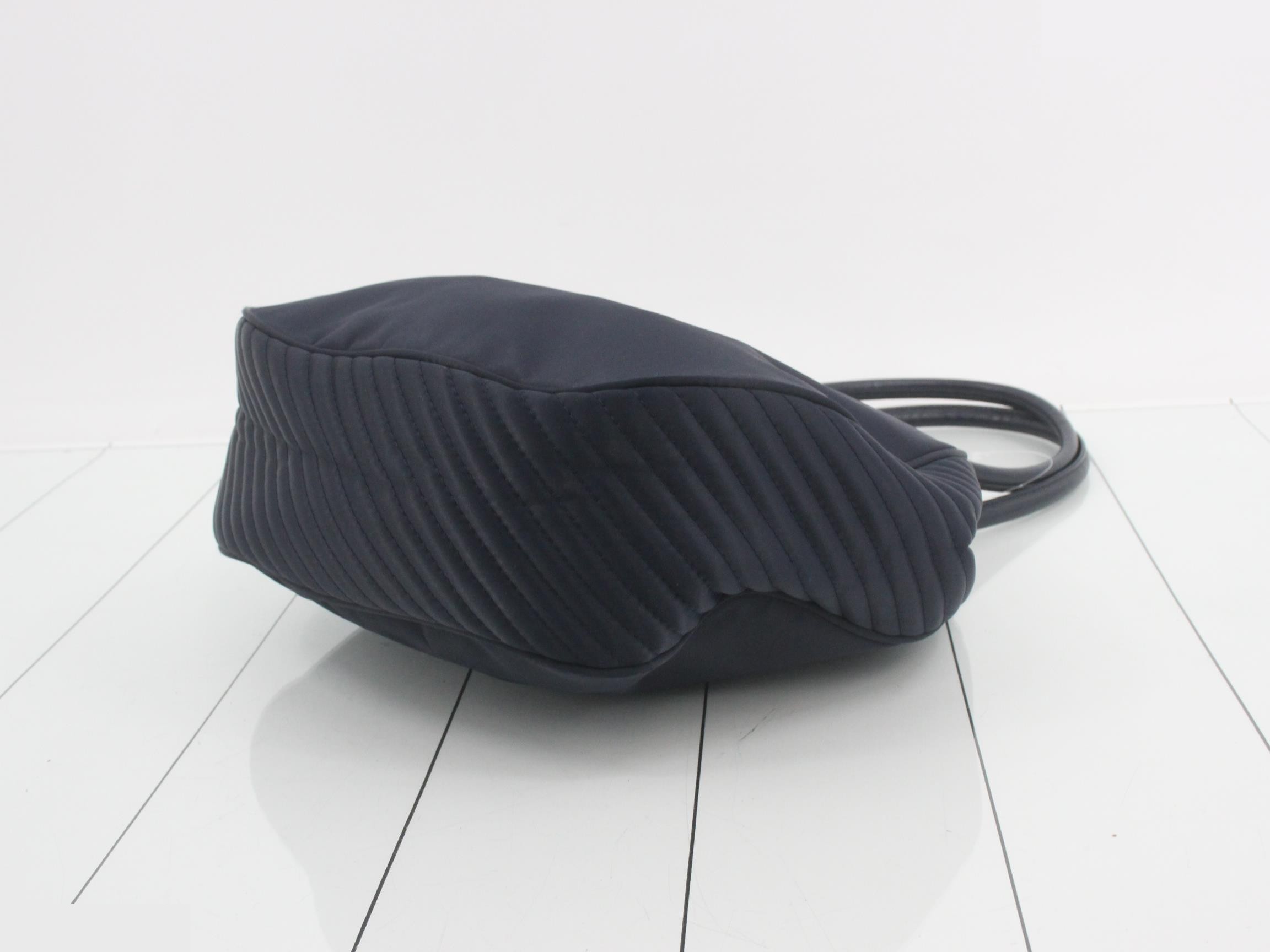 nylon semi-shoulder bag, navy — view 6
