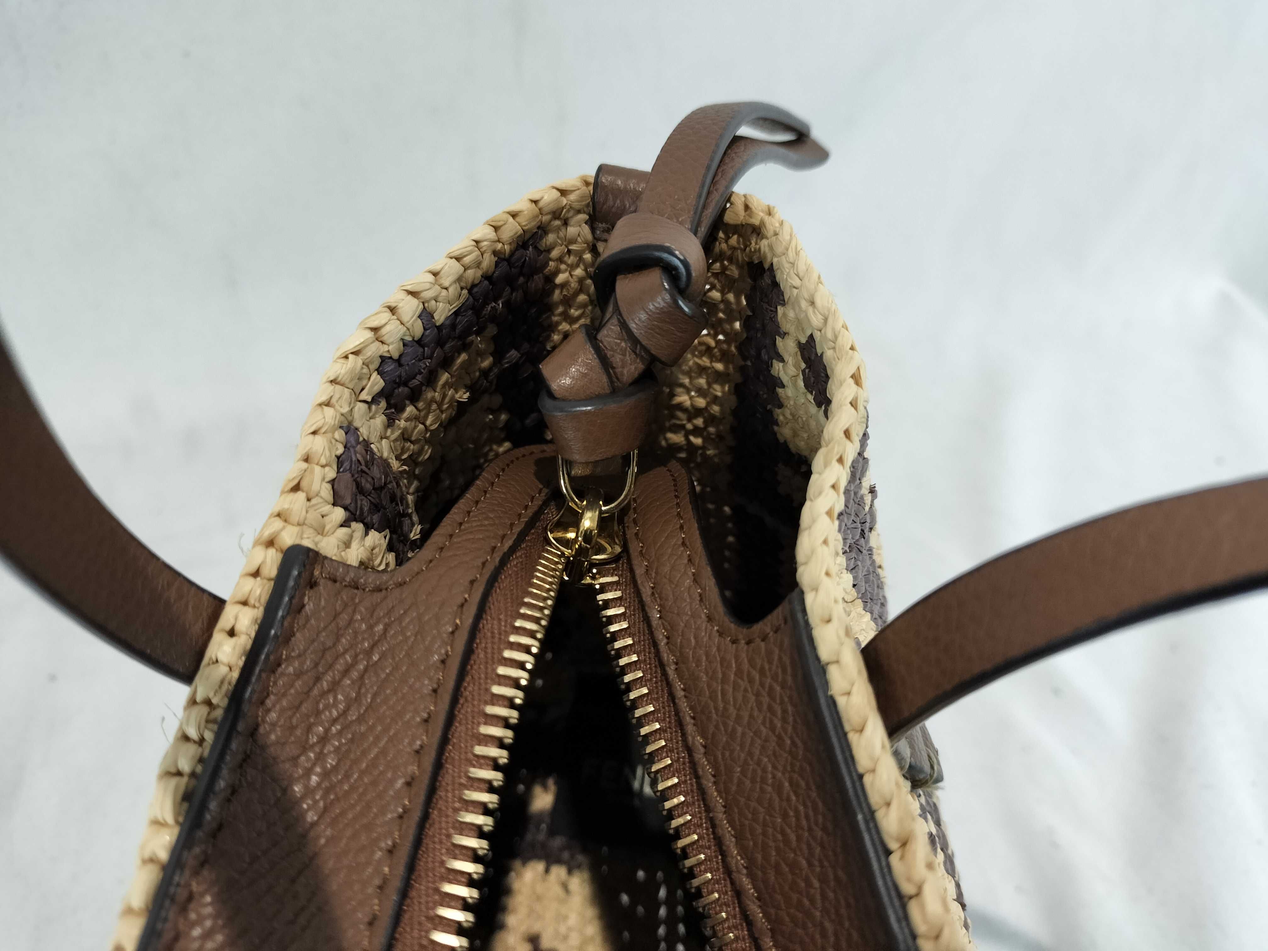 Zucca pattern crochet roll mini FF raffia handbag — view 11
