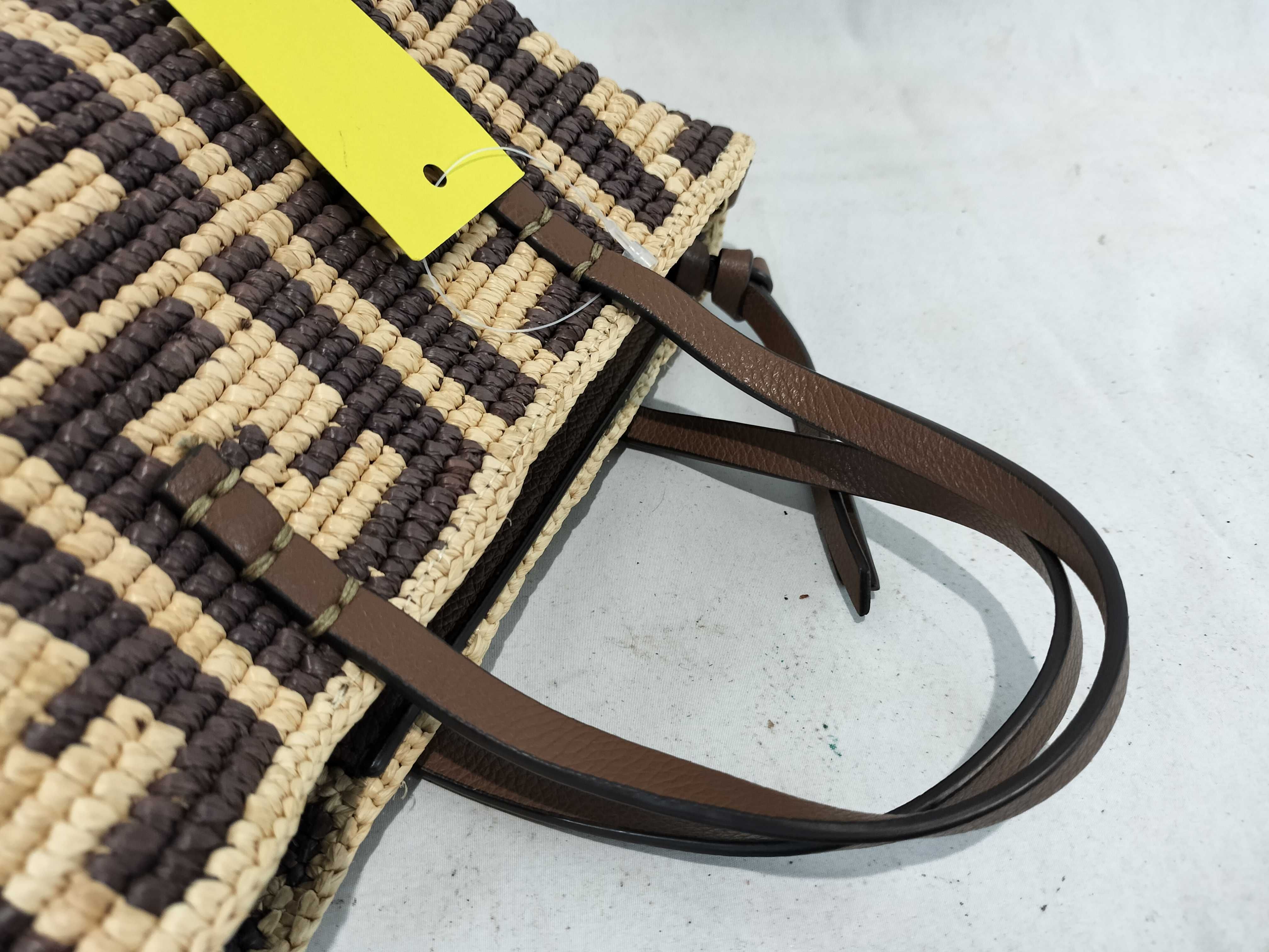 Zucca pattern crochet roll mini FF raffia handbag — view 3