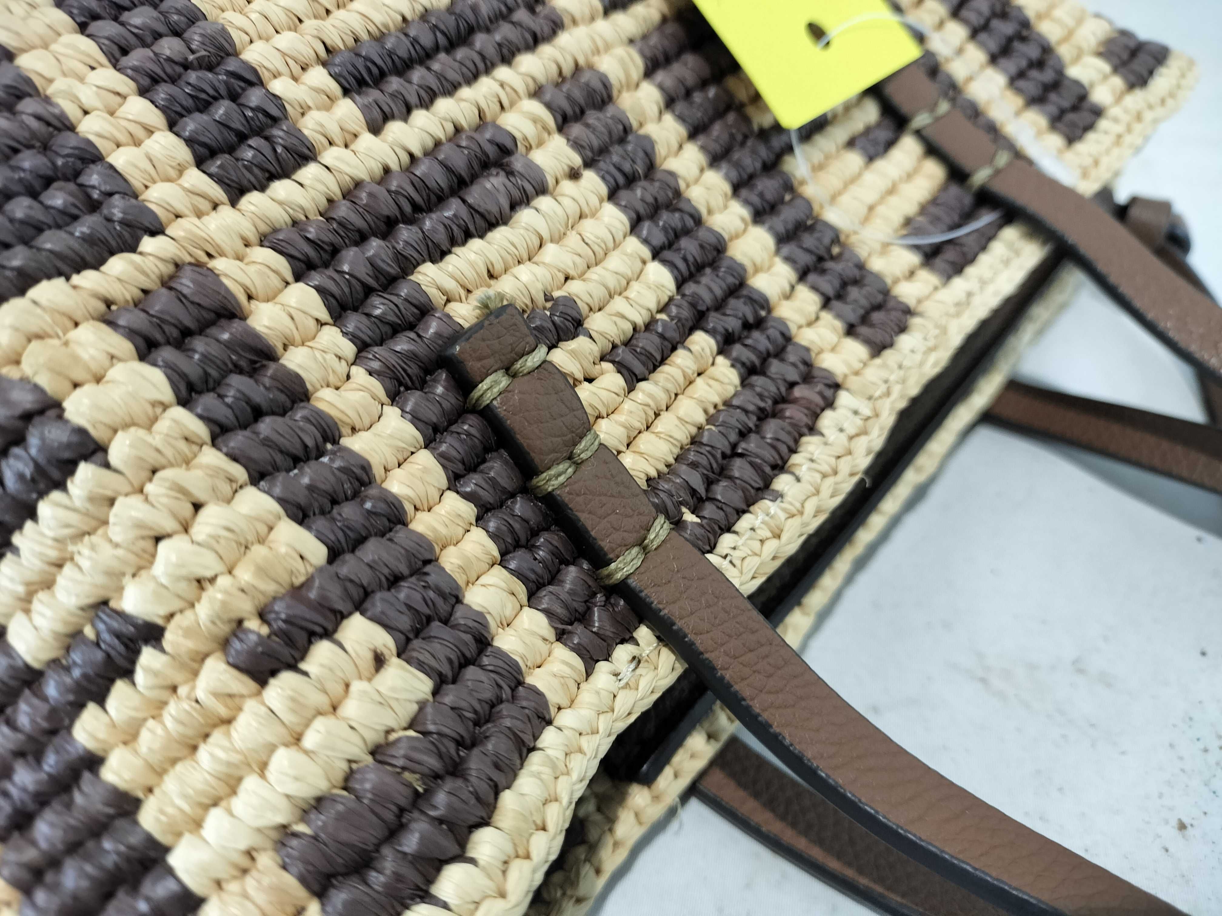 Zucca pattern crochet roll mini FF raffia handbag — view 5