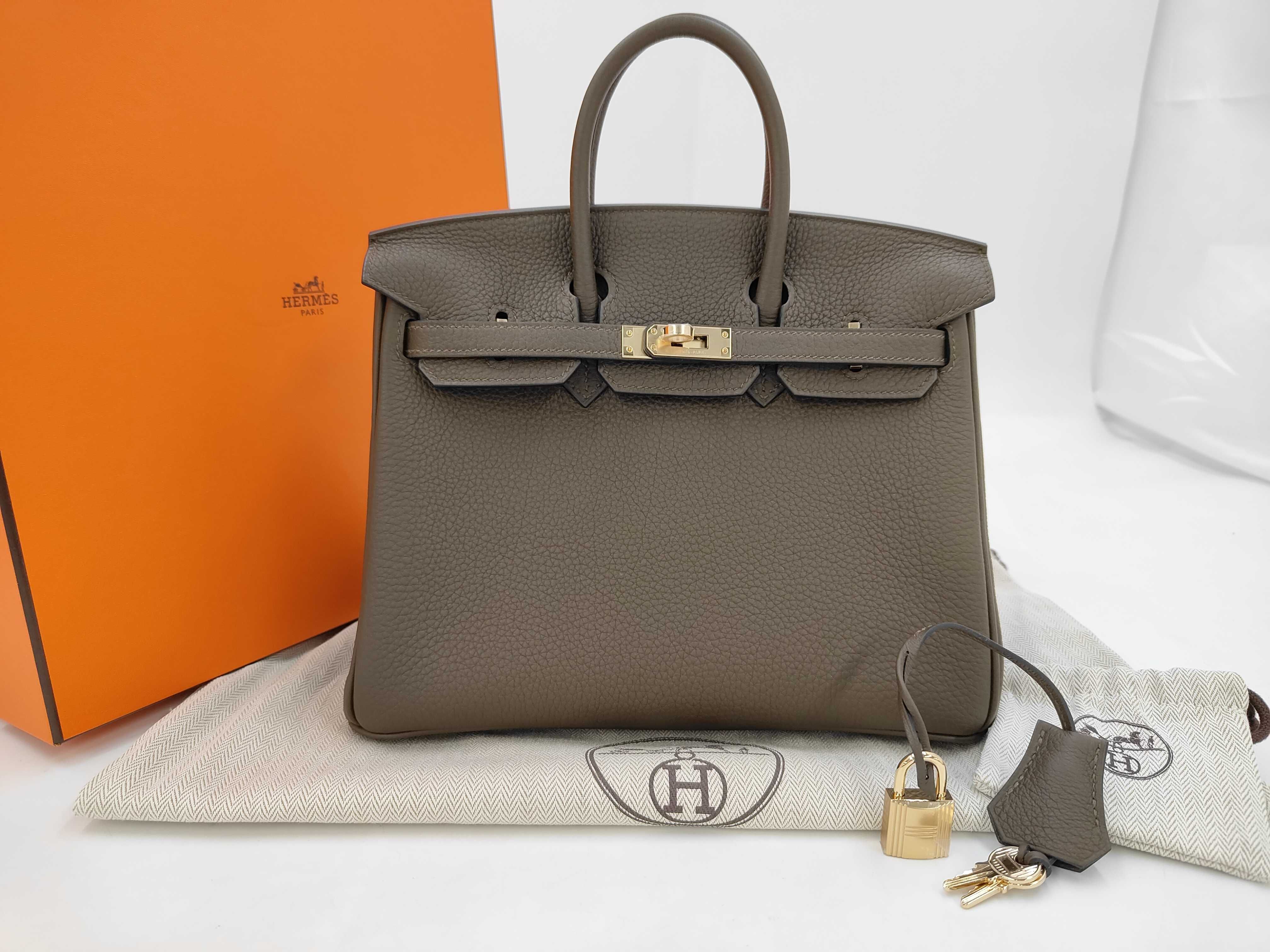 Birkin 25 Togo Vert Roden Champagne Gold G Stamp Handbag