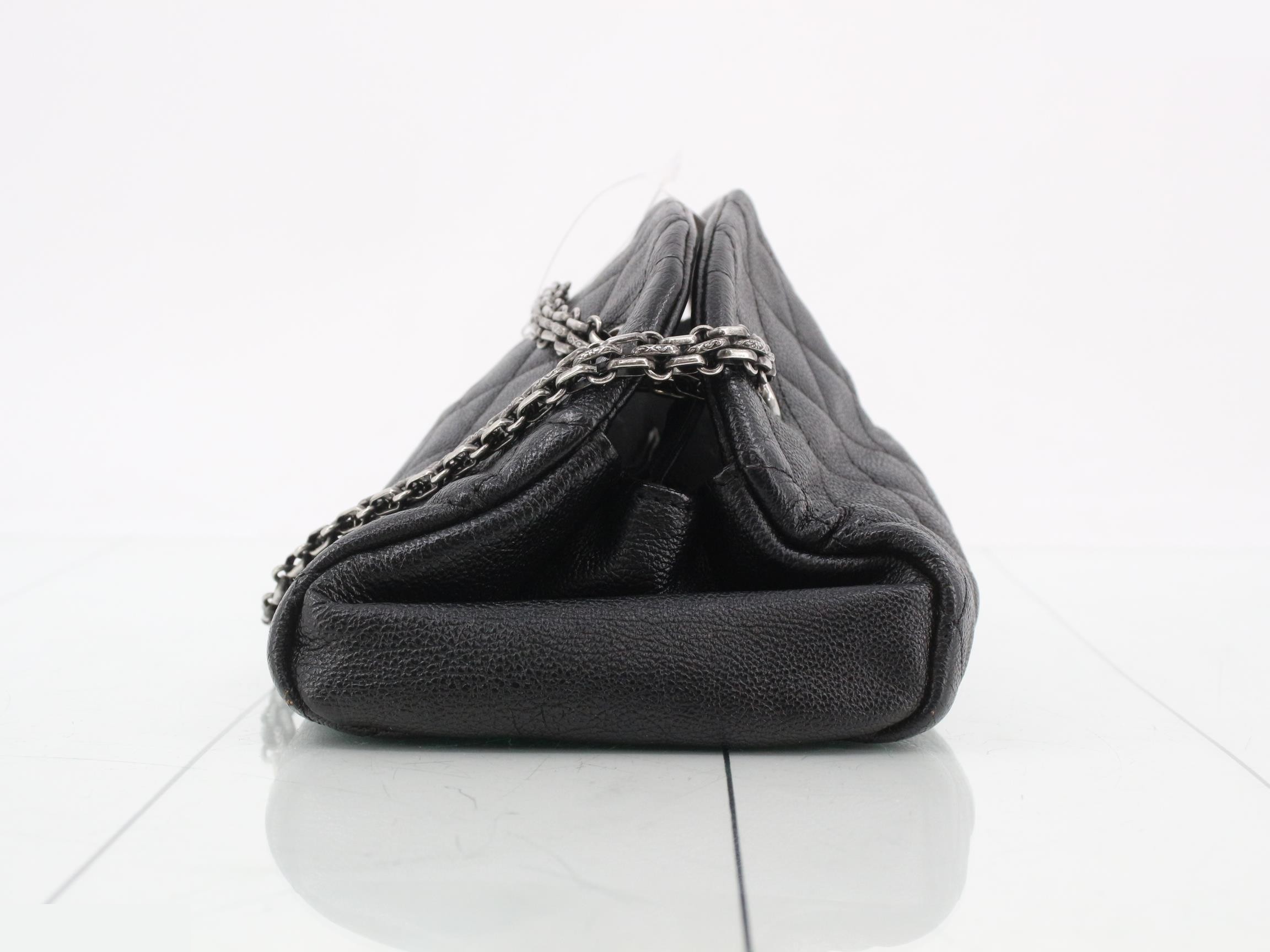 Matelassé Leather Bowling Coco Mark Semi-Chain Shoulder Bag — view 3