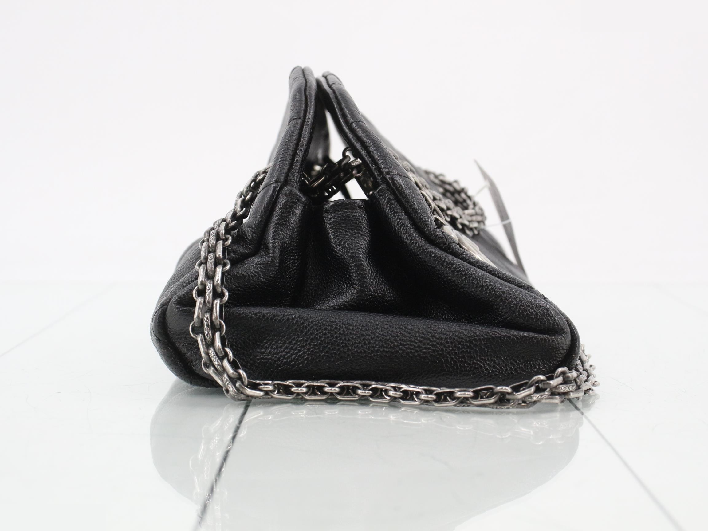 Matelassé Leather Bowling Coco Mark Semi-Chain Shoulder Bag — view 4