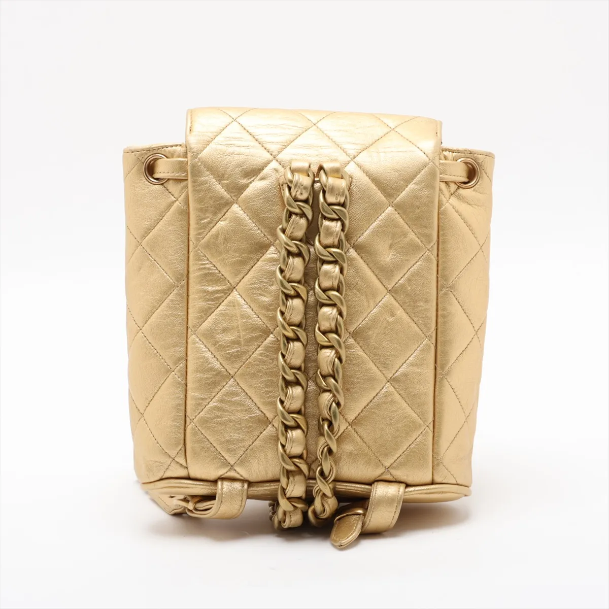 Matelassé Lambskin Chain Backpack, Gold, Gold Hardware, 2850420, Series 2 — view 2
